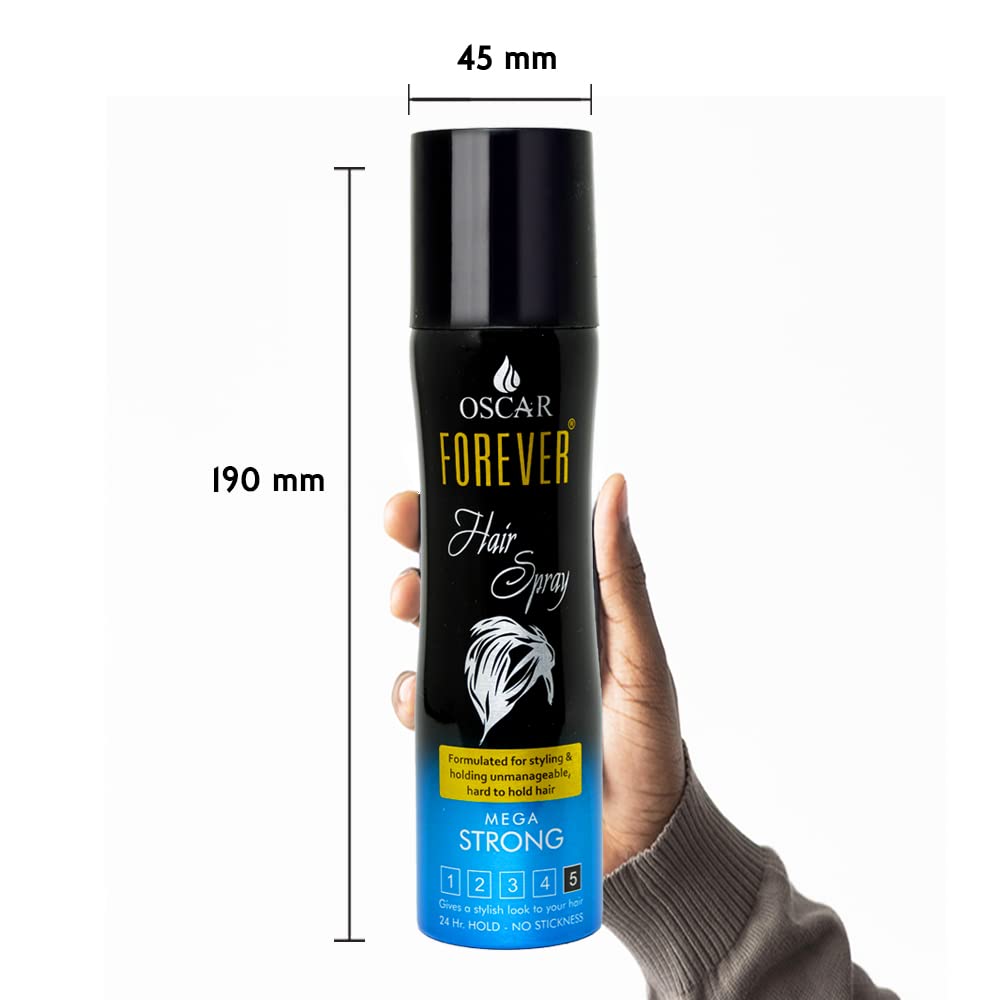 Oscar Forever Hair Spray - Strong Hold Styling Hairspray with Nourishing Formula for Men & Women (135ml) - Perfect for Daily Use, Parties & Special Occasions