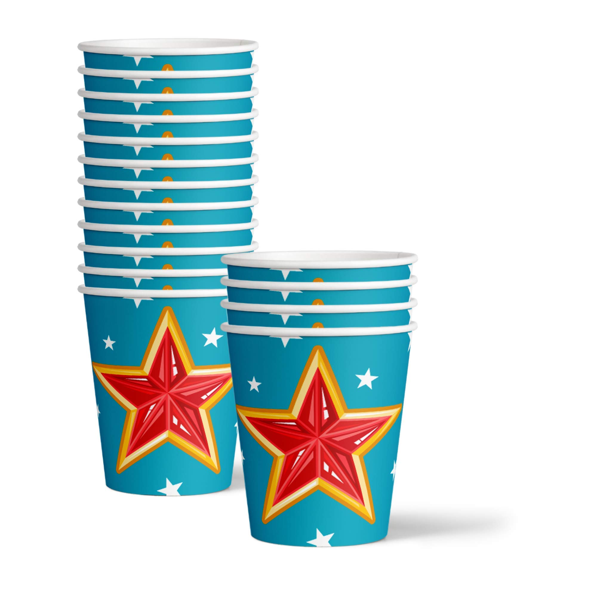 Mighty Woman Superhero Birthday Party Supplies Set - 16-Piece Tableware Kit with Plates, Napkins & Cups for Girls' Superhero Themed Party | Perfect for Kids' Birthday Celebrations & Decorations