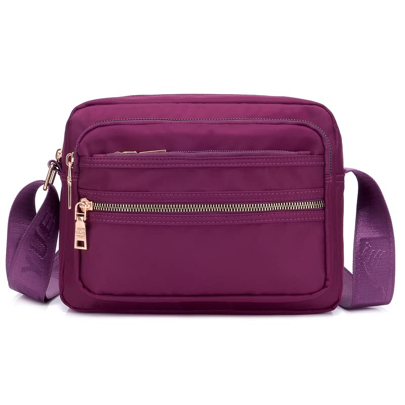 Waterproof Nylon Crossbody Bag for Women - Solid Color Zipper Shoulder Bag, Lightweight Travel Messenger Purse for Daily Use, Commuting & Outdoor Adventures