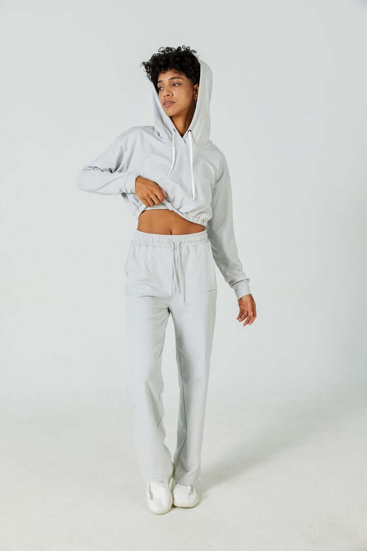 CloudFleece™ Wide Leg Sweatpants for Women - Light Flecked Grey Lounge Pants | Soft & Comfortable Casual Wear for Home, Yoga, and Relaxation