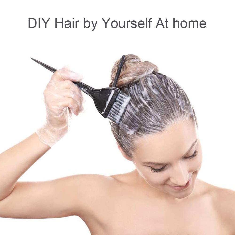 Ghelonadi Professional Hair Dye Kit - Double Sided Coloring Comb, Bleach Mixing Bowl & 3 Brushes with Apron - DIY Salon Highlighting & Hair Coloring Tools Set for Home Use (Perfect for Balayage, Highlights & Root Touch-Ups)