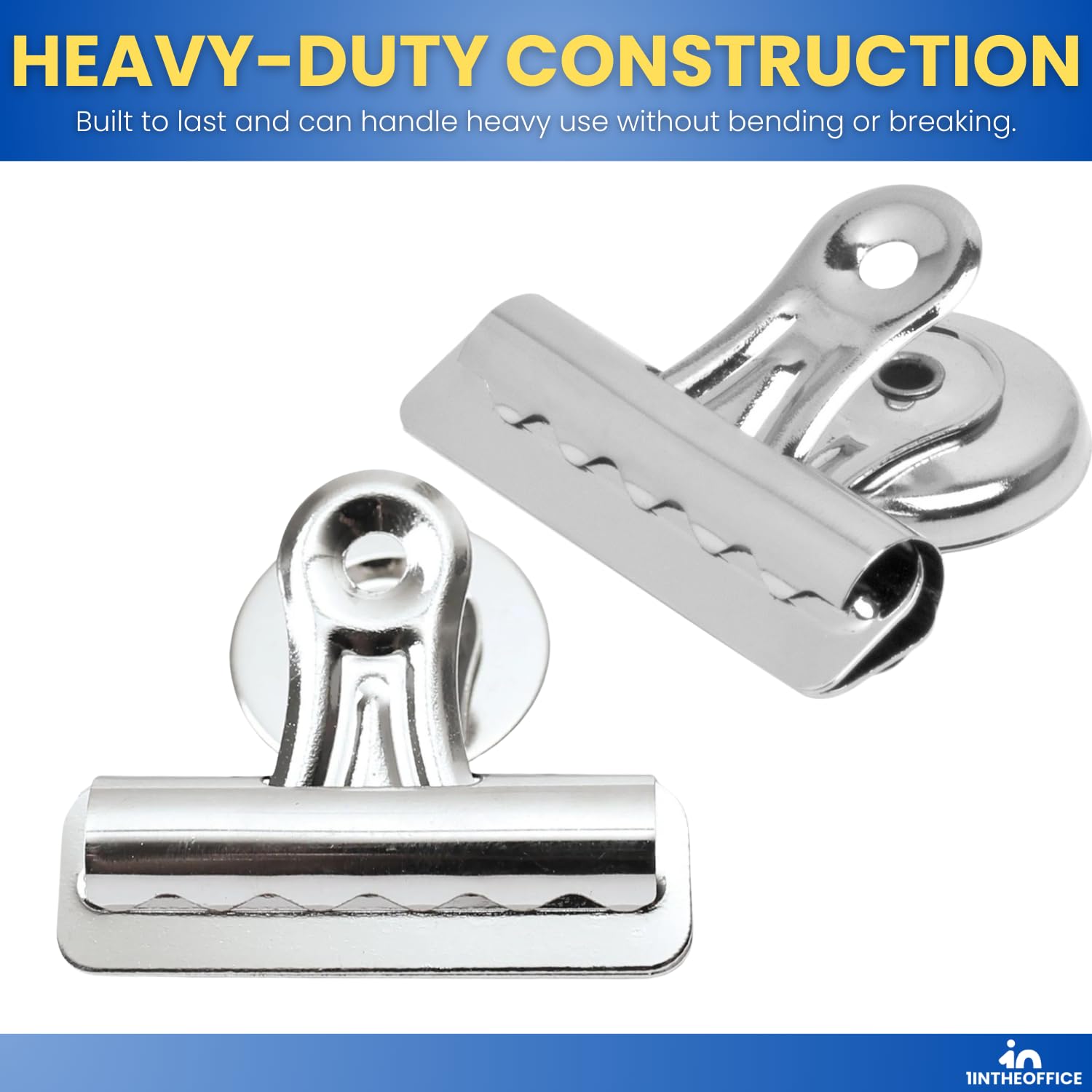 Heavy Duty Magnetic Clips for Refrigerator - 12 Pack Silver Bulldog Magnet Grip Clips (2.3