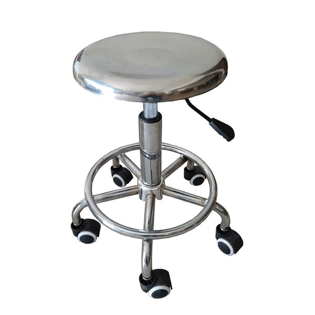 Adjustable Height Rolling Swivel Bar Stool - Counter Height Swivel Stool for Kitchen, Salon, Office & Bar - Durable & Comfortable Tall Stool for Home, Restaurant, and Massage Therapy Use
