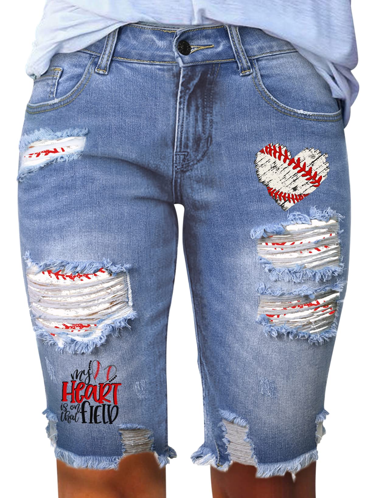 Sidefeel Women's Bermuda Shorts - Distressed Denim Shorts with Raw Hem for Casual Wear | Perfect for Summer, Beach, and Everyday Outfits