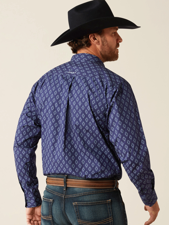 Ariat Men's Cade Classic Fit Long Sleeve Shirt - Navy Blue Casual Button Down for Western, Work & Outdoor Activities
