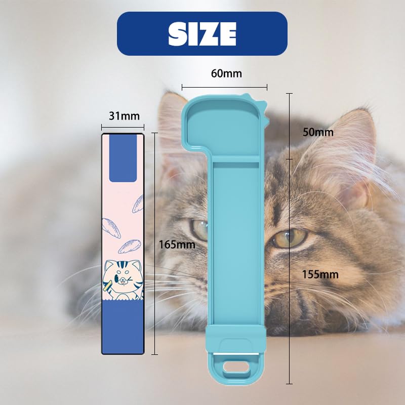 Premium Cat Wet Food Dispenser Spoon - Blue | Squeeze & Feed Treat Spoon for Cats | Convenient Wet Food Storage & Feeding Tool | Perfect for Travel, Grooming & Training