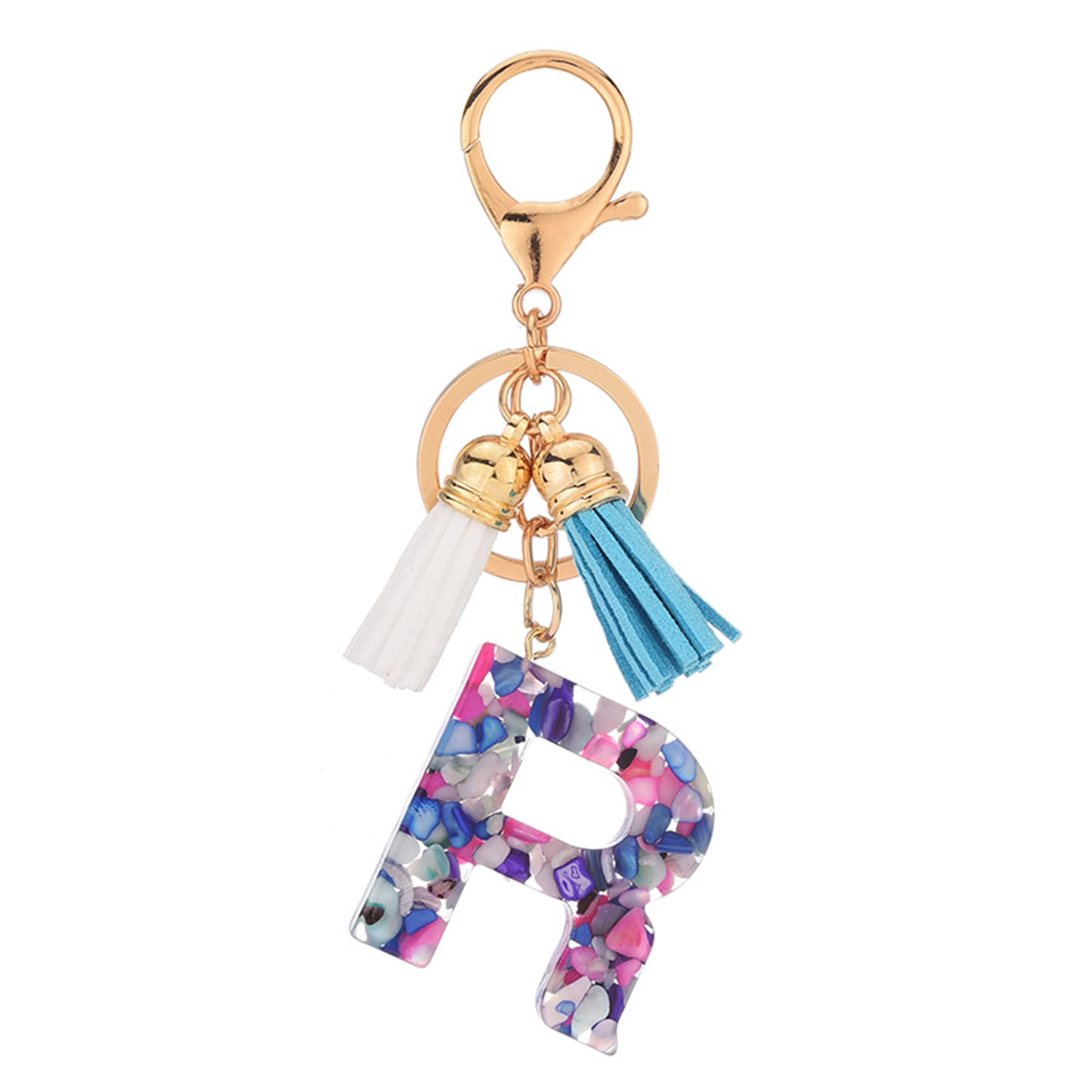 Personalized Alphabet Resin Keychain - Custom Dried Flower Initial Letter Keyring, Cute Kawaii Gift for Women & Girls | Perfect for Backpacks, Purses, House Keys & Unique Birthday Gifts