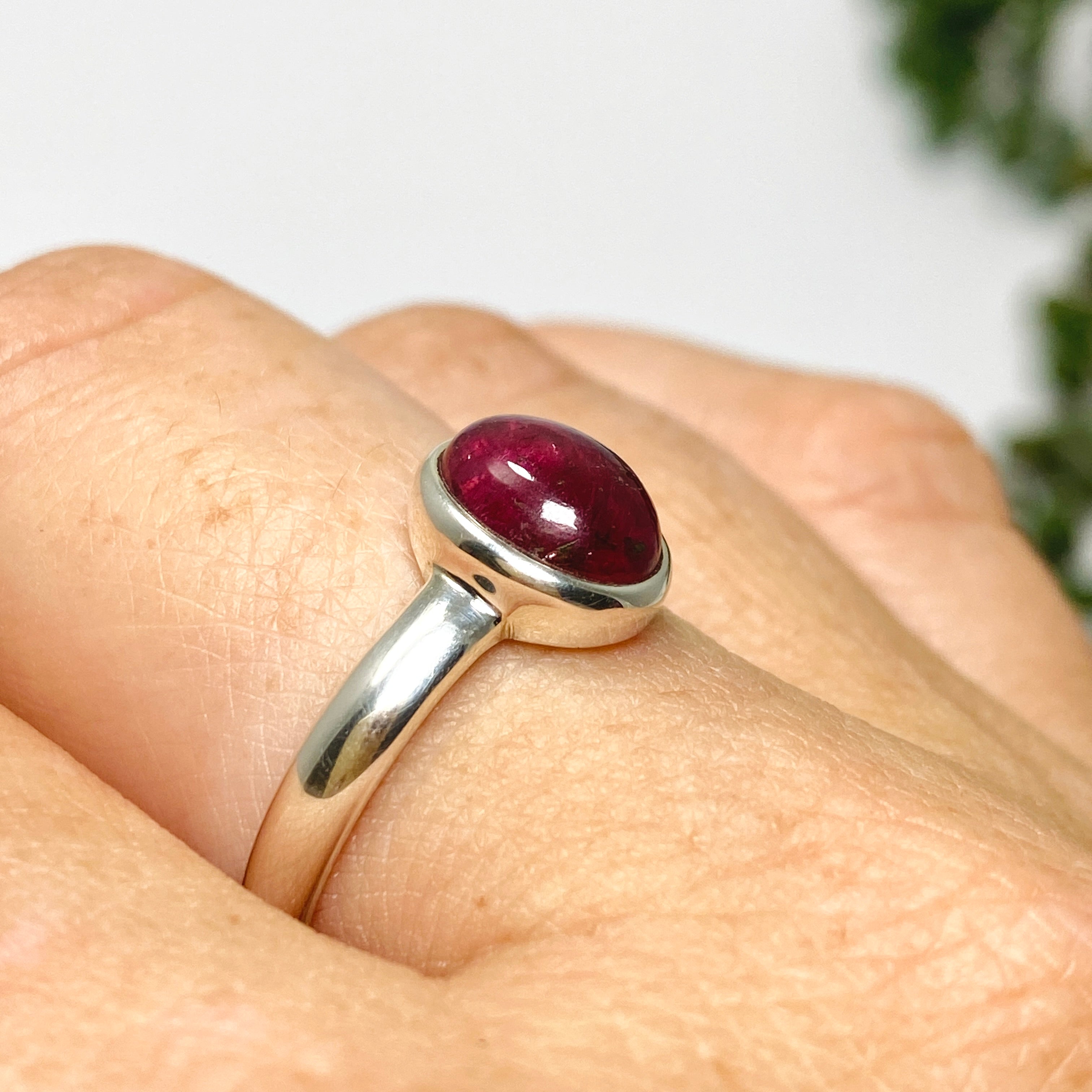Pink Tourmaline Oval Cabochon Ring - Size 9 - PRGJ735 - Perfect for Engagement, Anniversary Gifts & Everyday Elegance