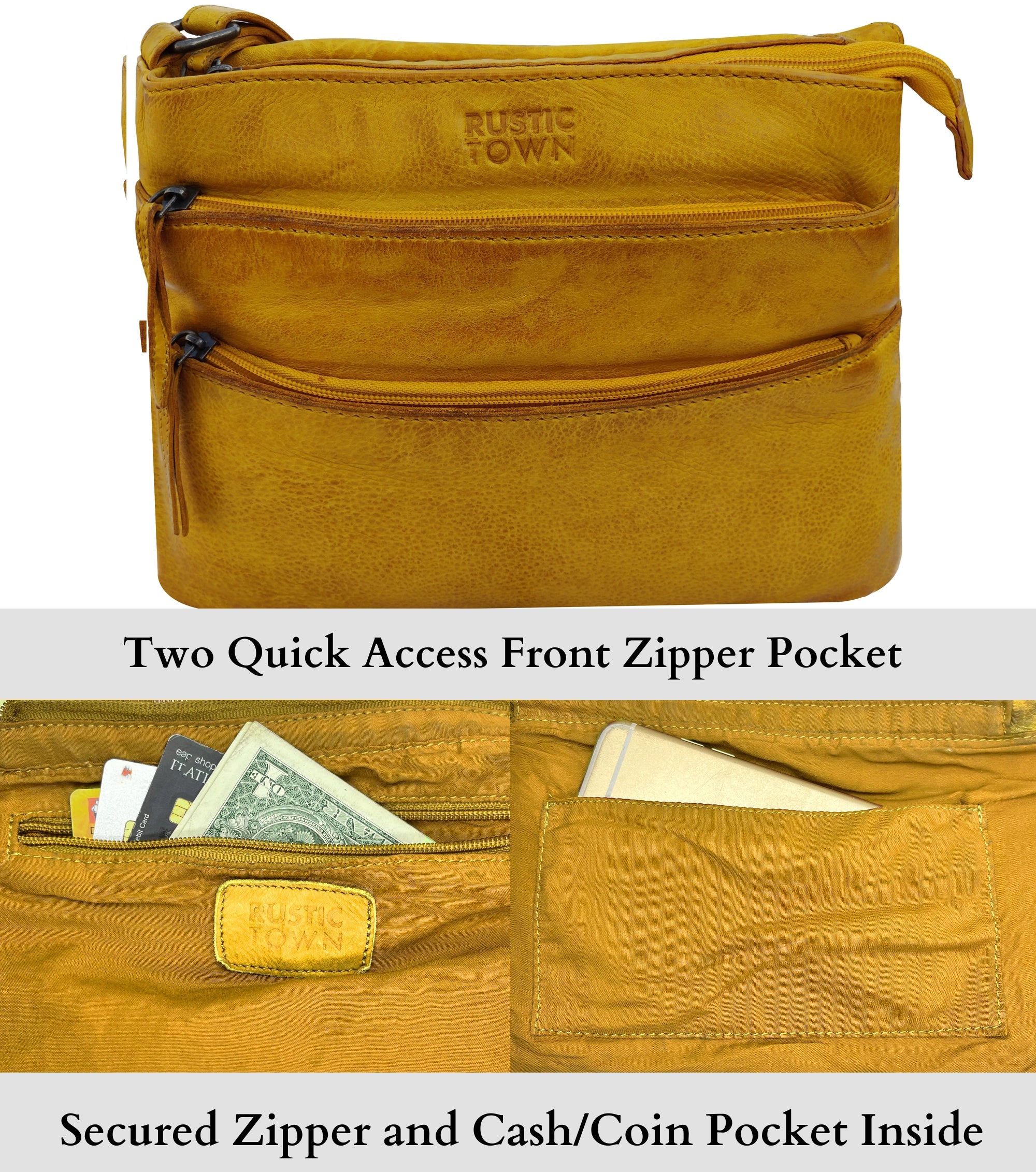 Stylish Yellow Leather Crossbody Bag for Women - Perfect for Everyday Use, Travel & Shopping