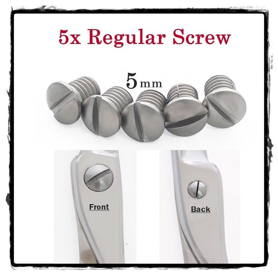 HANAKO Scissor Parts: 5-Piece Regular Screw Set (SR 5) for Professional Hair Cutting & Styling Tools - Perfect for Repairing Salon Shears & Barber Scissors