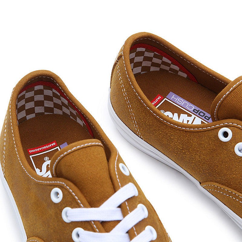 Vans Skate Authentic Leather Shoes for Men & Women - Golden Brown Color - Comfortable & Durable Skateboarding Sneakers - Perfect for Streetwear, Casual Wear & Skateboarding