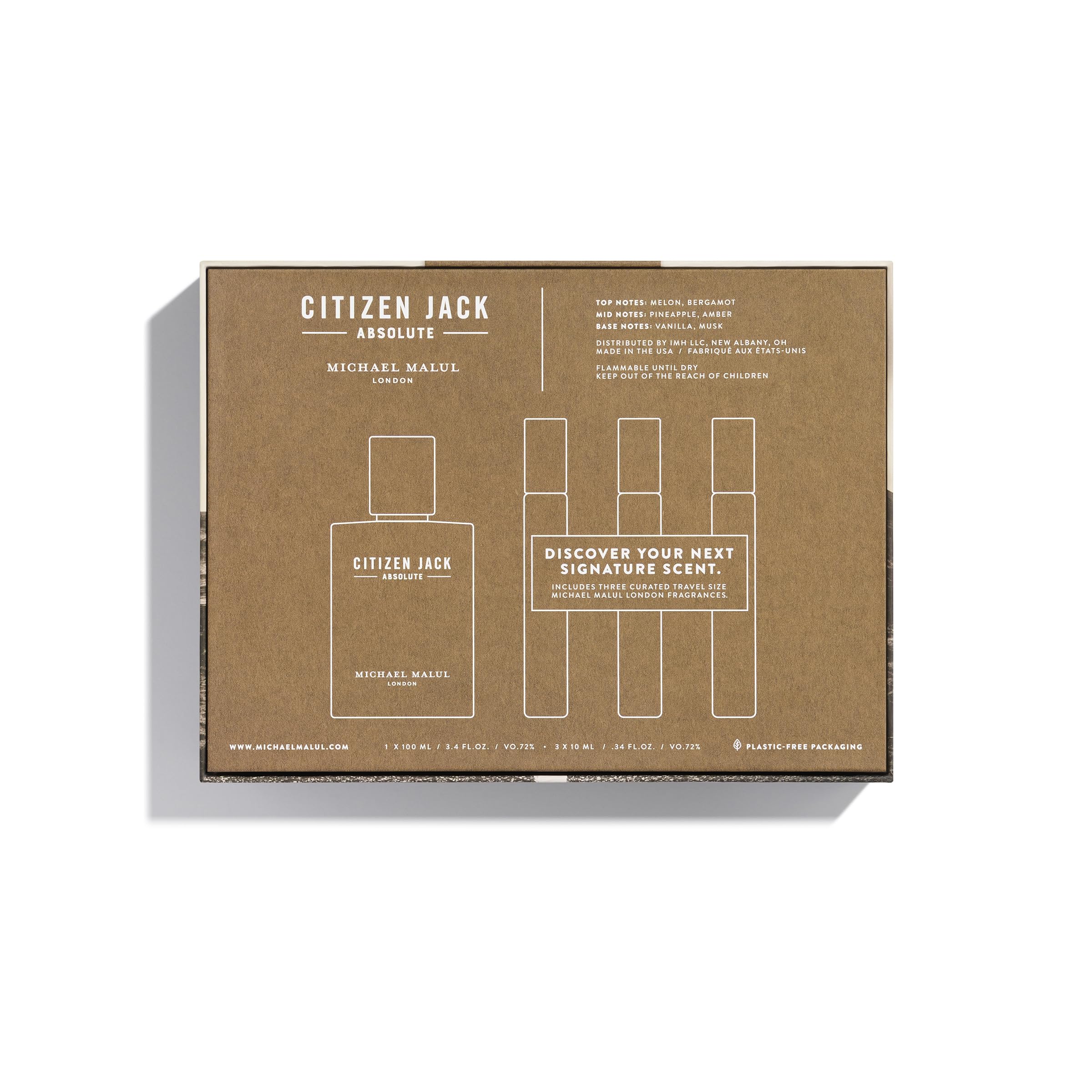 Michael Malul Eau de Parfum Gift Set - 4 Piece Luxury Fragrance Collection (100ml + 10ml Citizen Jack Absolute) | Perfect for Gifts, Special Occasions & Everyday Elegance