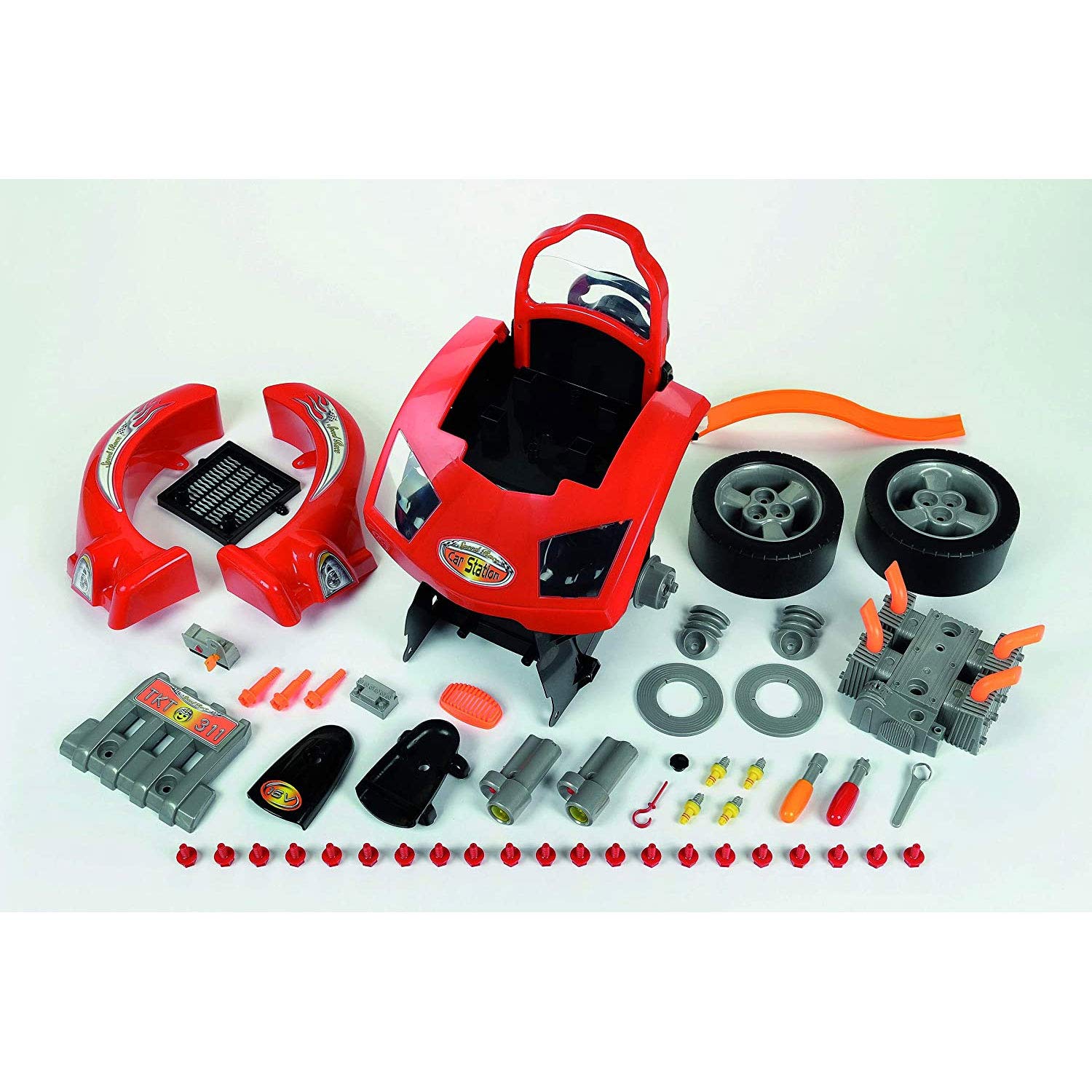 Klein Theo Service Car Station Premium Toy Set for Kids Ages 3+ - Interactive Play Vehicle Garage with Lights & Sounds - Perfect for Pretend Play, Birthday Gifts & Early Learning Development