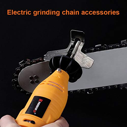 Electric Chainsaw Sharpener Kit - Professional Saw Chain Sharpening & Polishing Tool with Grinder Attachment (AC889, Silver) - Perfect for DIY Woodworking & Forestry Maintenance
