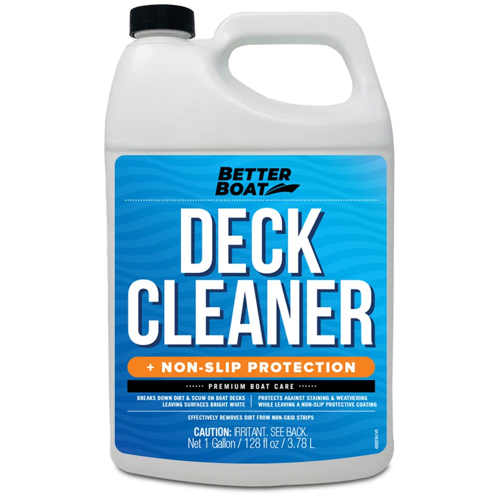 Premium Marine Grade Boat Non-Skid Deck Cleaner - Fiberglass, Aluminum & Vinyl Safe - Powerful Anti-Stick Surface Wash Soap for Plastic, Composite Floors & Hull Sealant - Ideal for Yachts, Sailboats & Fishing Boats