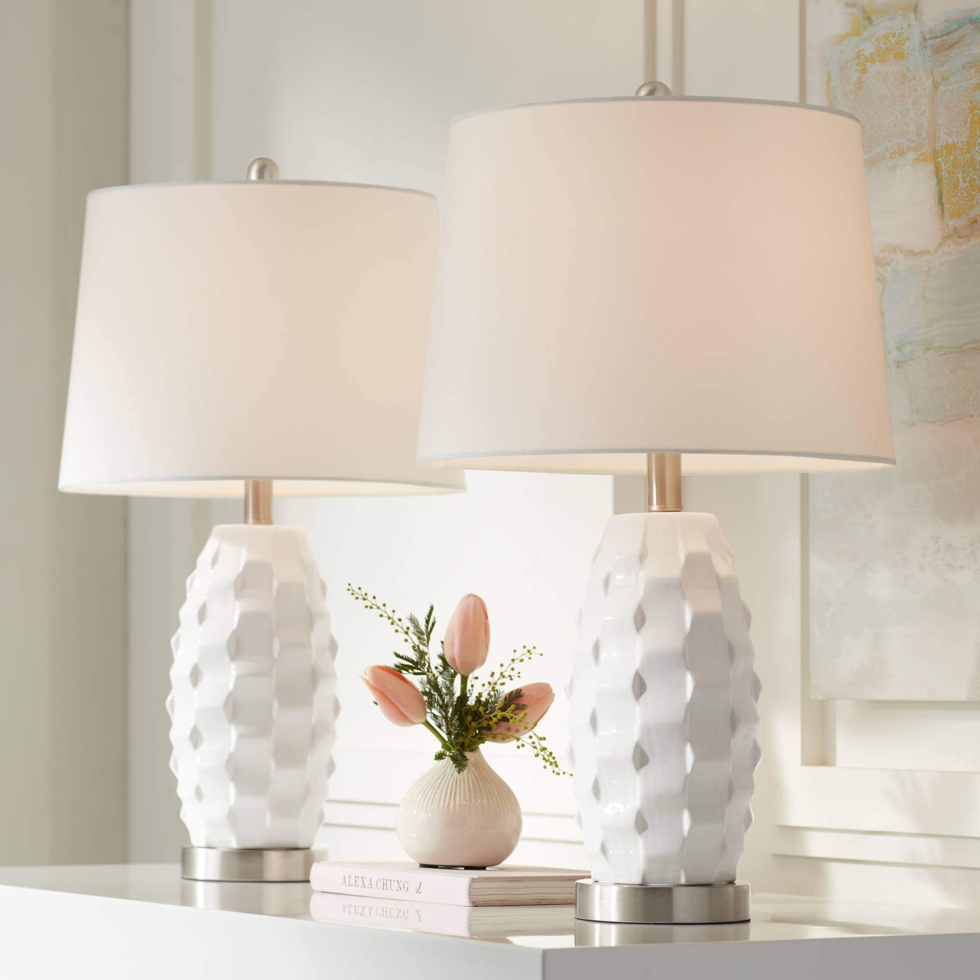 360 Lighting Brad Modern Coastal Style Accent Table Lamps Set of 2 - 24.5