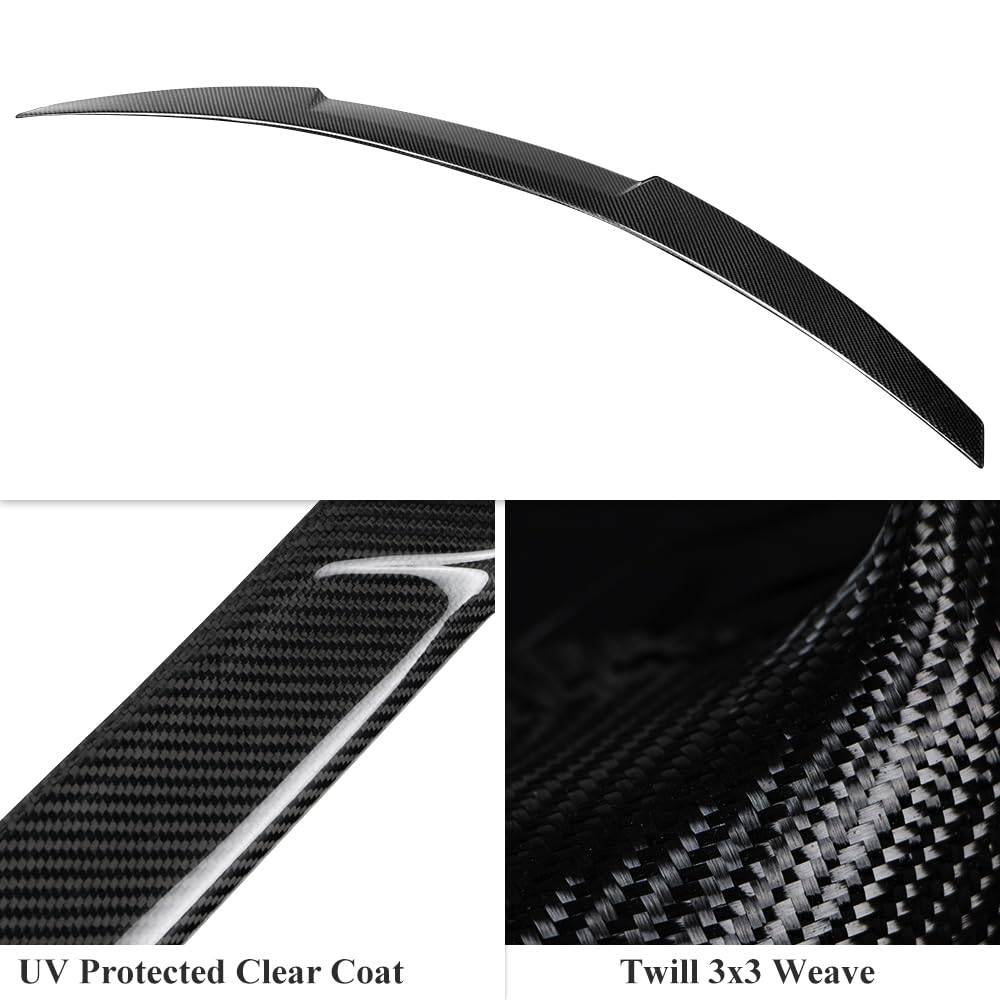 AeroBon Real Carbon Fiber Trunk Spoiler for 2007-2016 Audi A5 Coupe 2-Door 8T3 (MV Style) - High Performance Rear Wing, Lightweight & Durable, Perfect for Car Enthusiasts & Street Racing