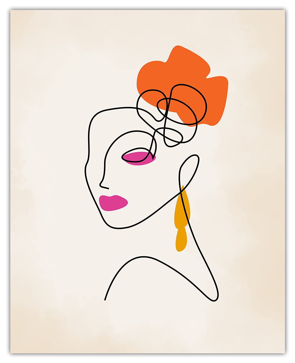 Minimalist Boho Abstract Wall Art - Lady Line Figure Poster 8x10 Inch, Unframed Home Decor for Living Room, Bedroom & Office | Modern Aesthetic Wall Decor for Housewarming Gift & Interior Design