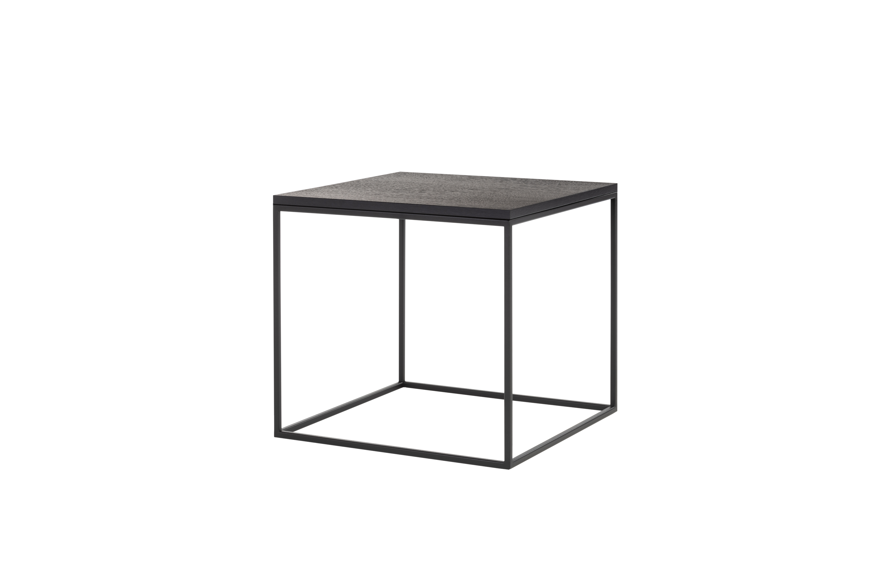 Feo Pouf Ottoman - Black & Dark Grey Modern Footrest Stool for Living Room, Bedroom, or Office
