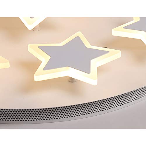 Modern LED Ceiling Light - Art Deco White Dimmable Flush Mount Fixture with Star Design for Living Room, Bedroom, Dining Room | Energy Efficient Home Lighting for Indoor Spaces