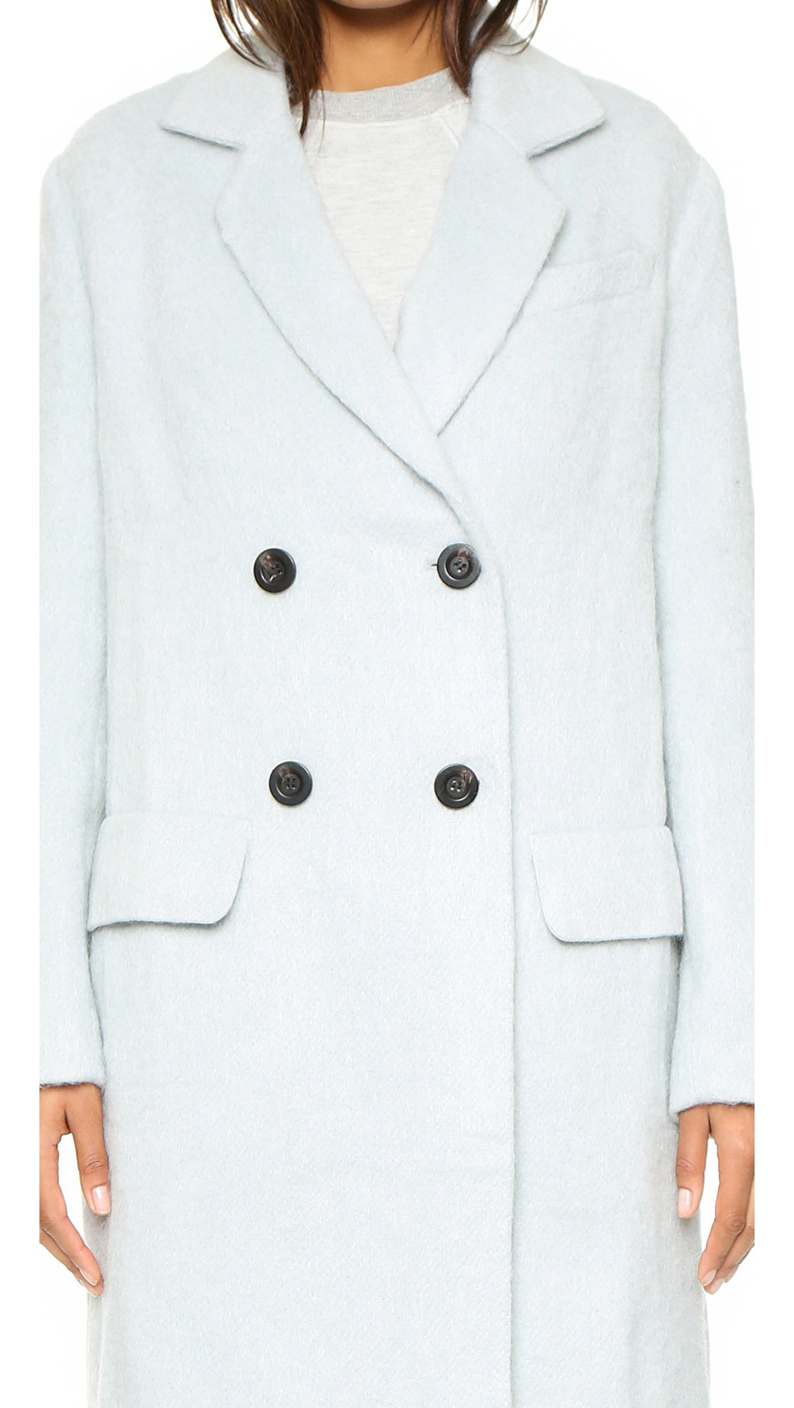 JOA Women's Double Breasted Wool Blend Trench Coat - Classic Winter Warm Long Jacket for Office, Dating & Formal Occasions