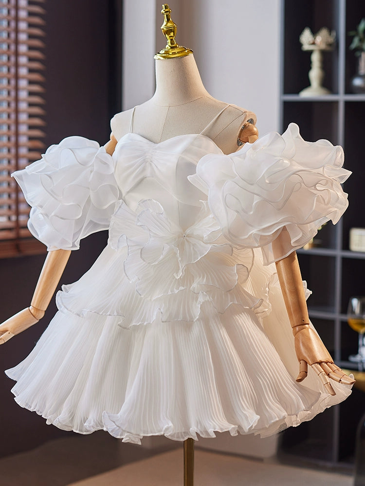 Elegant White Sweetheart Neck Organza Short Prom Dress for Homecoming - Perfect for Formal Dances, Parties & Special Occasions