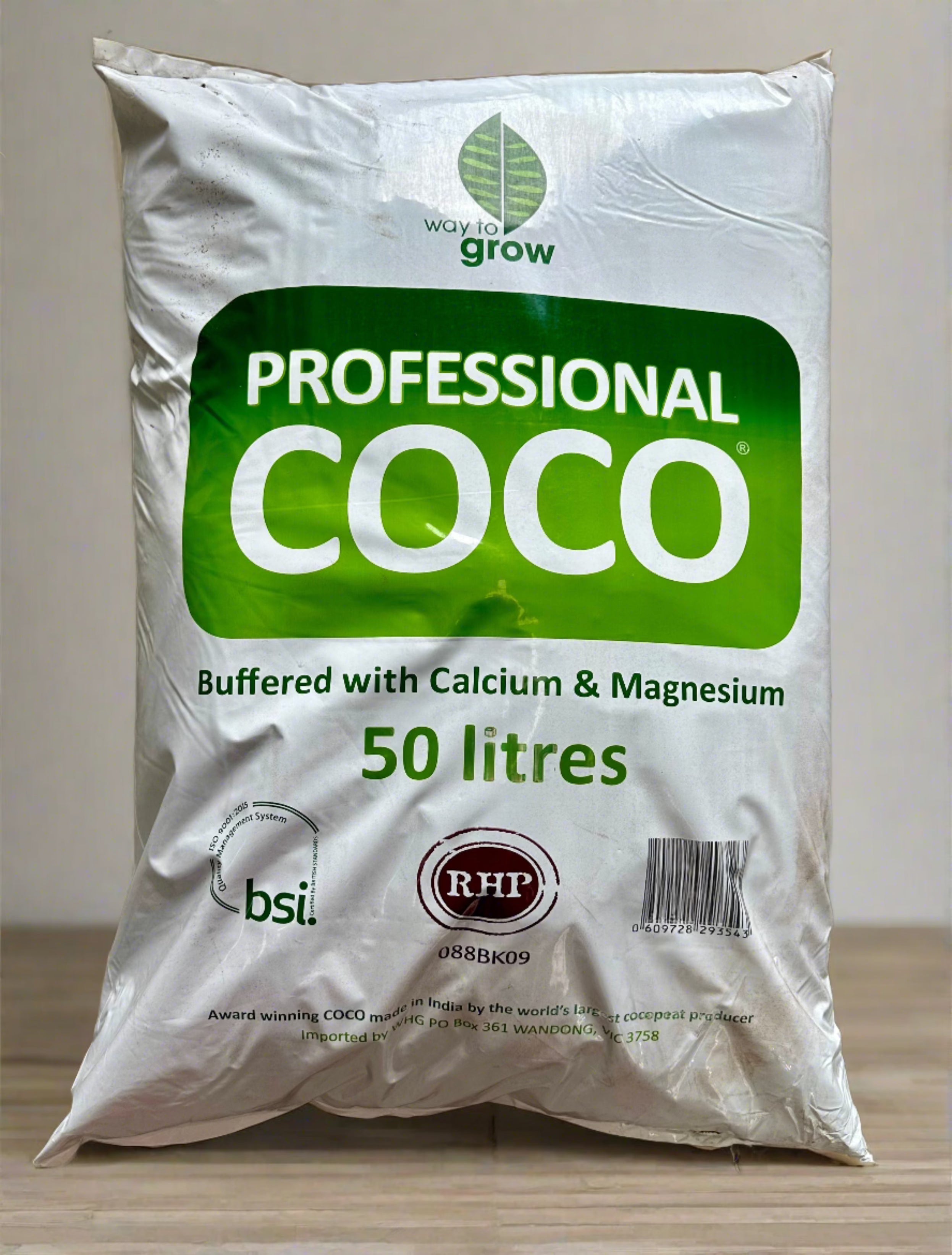 W2G Professional 50L Coco Coir Grow Bag - Ideal for Hydroponics, Gardening, and Plant Cultivation