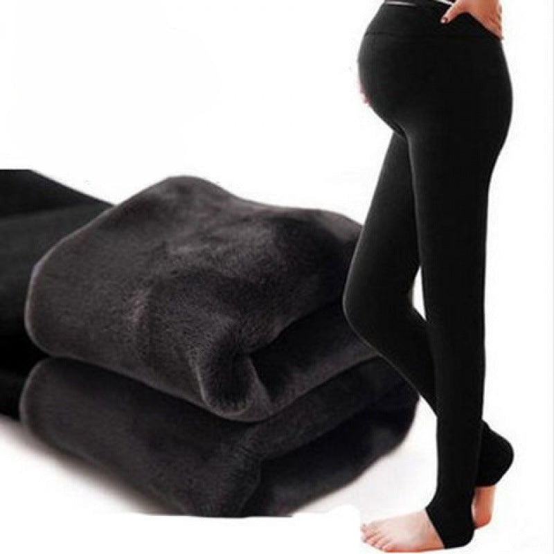 Winter Velvet Maternity Leggings for Pregnant Women - Warm & Thickened Pregnancy Pants - Perfect for Cold Weather, Office Wear & Everyday Comfort