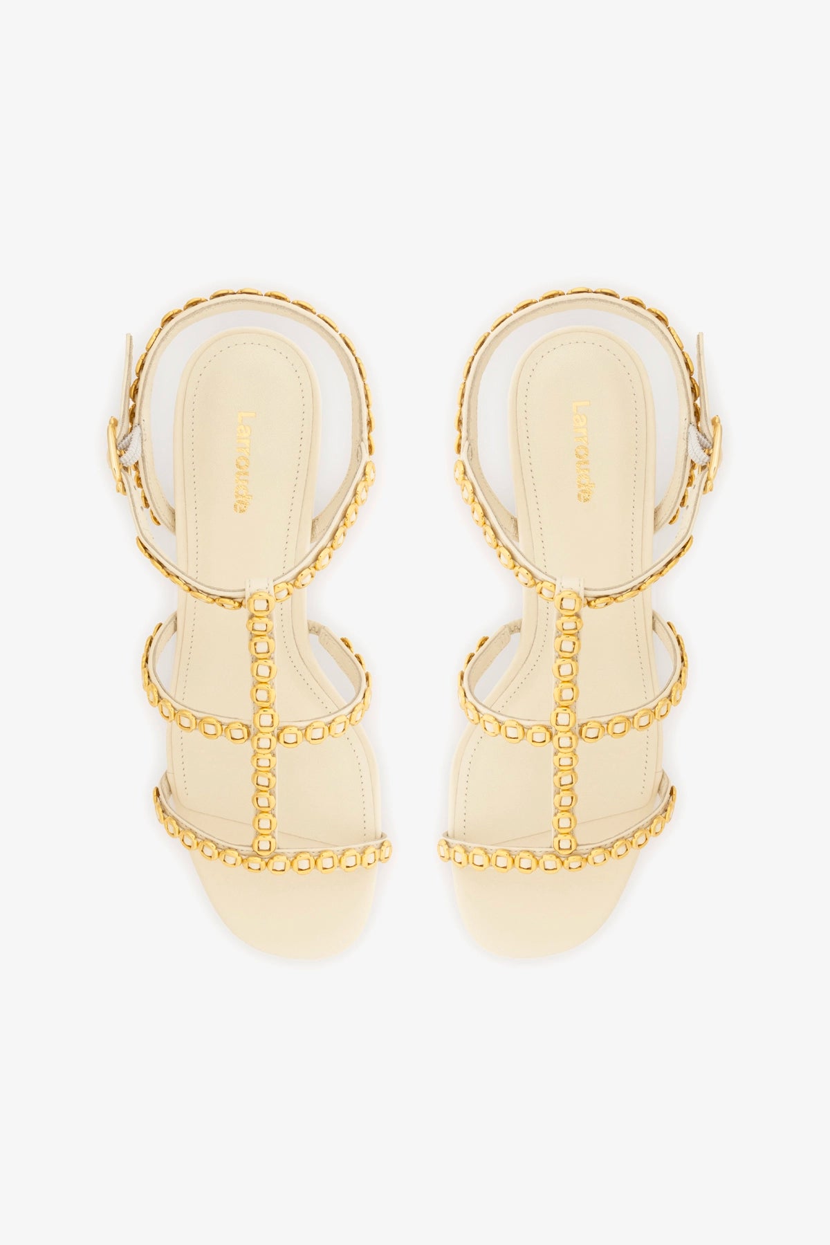 Milanina Block Heel Sandals in Ivory Leather - Comfortable Women's Shoes for Casual Outings, Office Wear & Summer Fashion