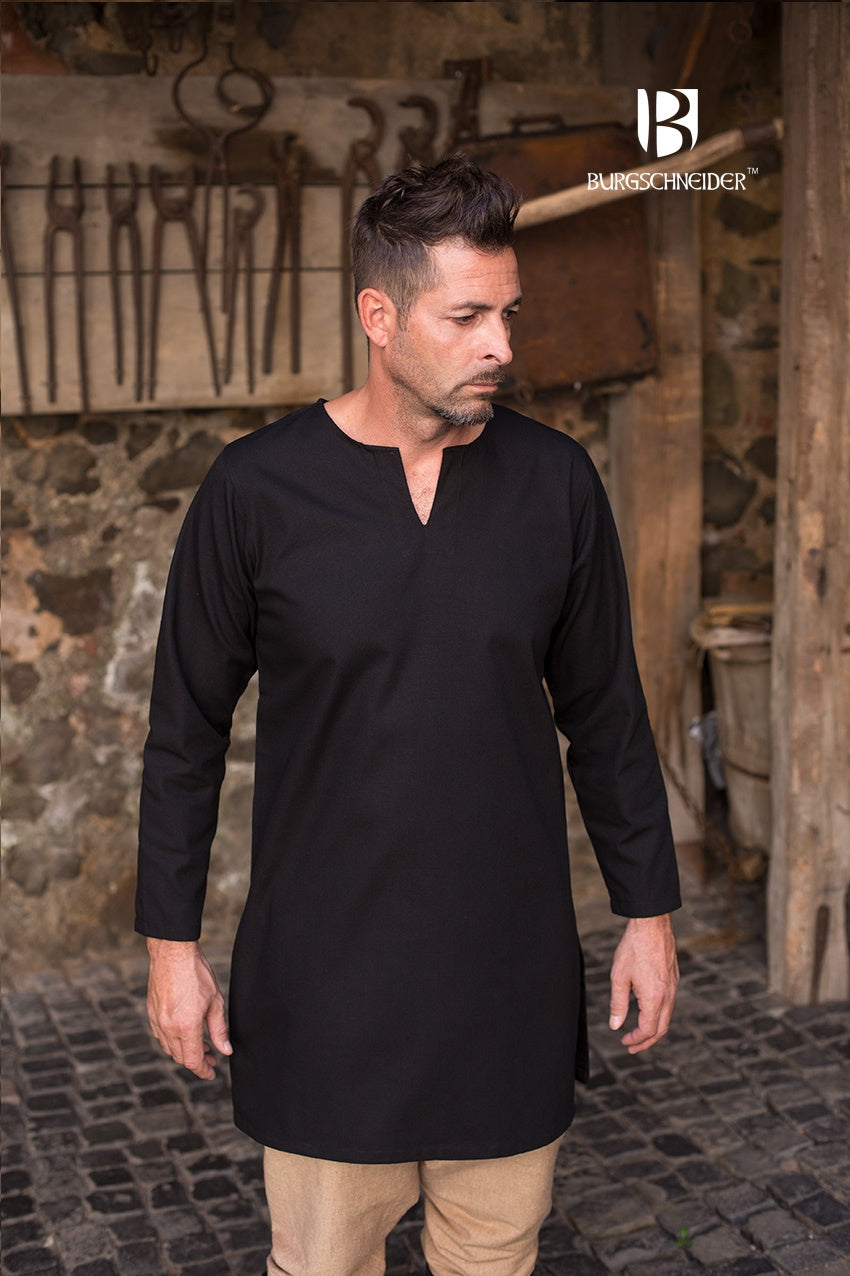 Leif Black Under Tunic - Women's Slim Fit Basic Layering Top for Casual Wear & Office Outfits