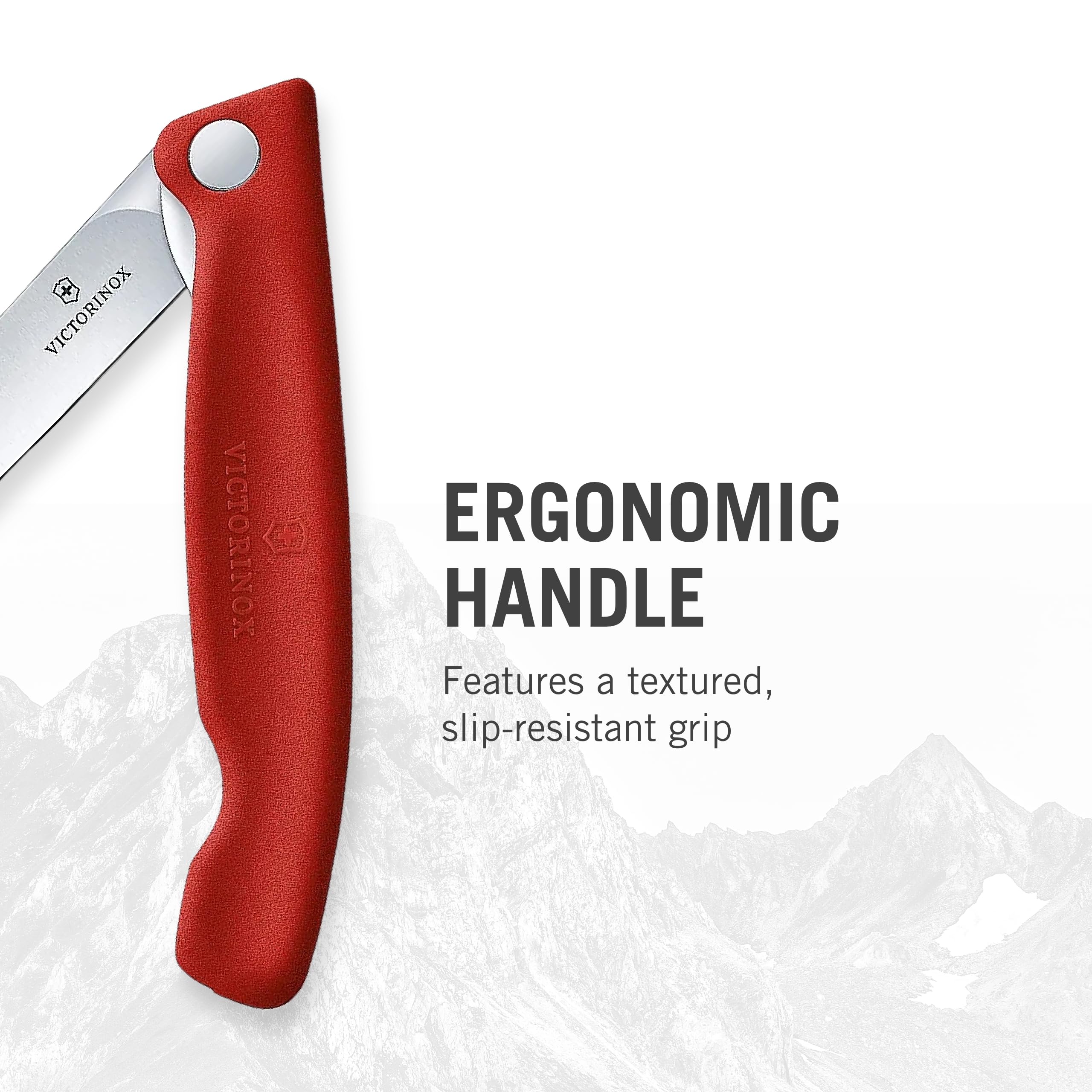 Victorinox Swiss Classic 4.3 Inch Foldable Paring Knife - Straight Edge Red Blade for Kitchen, Camping & Travel | Compact Fruit & Vegetable Knife for Precise Cutting