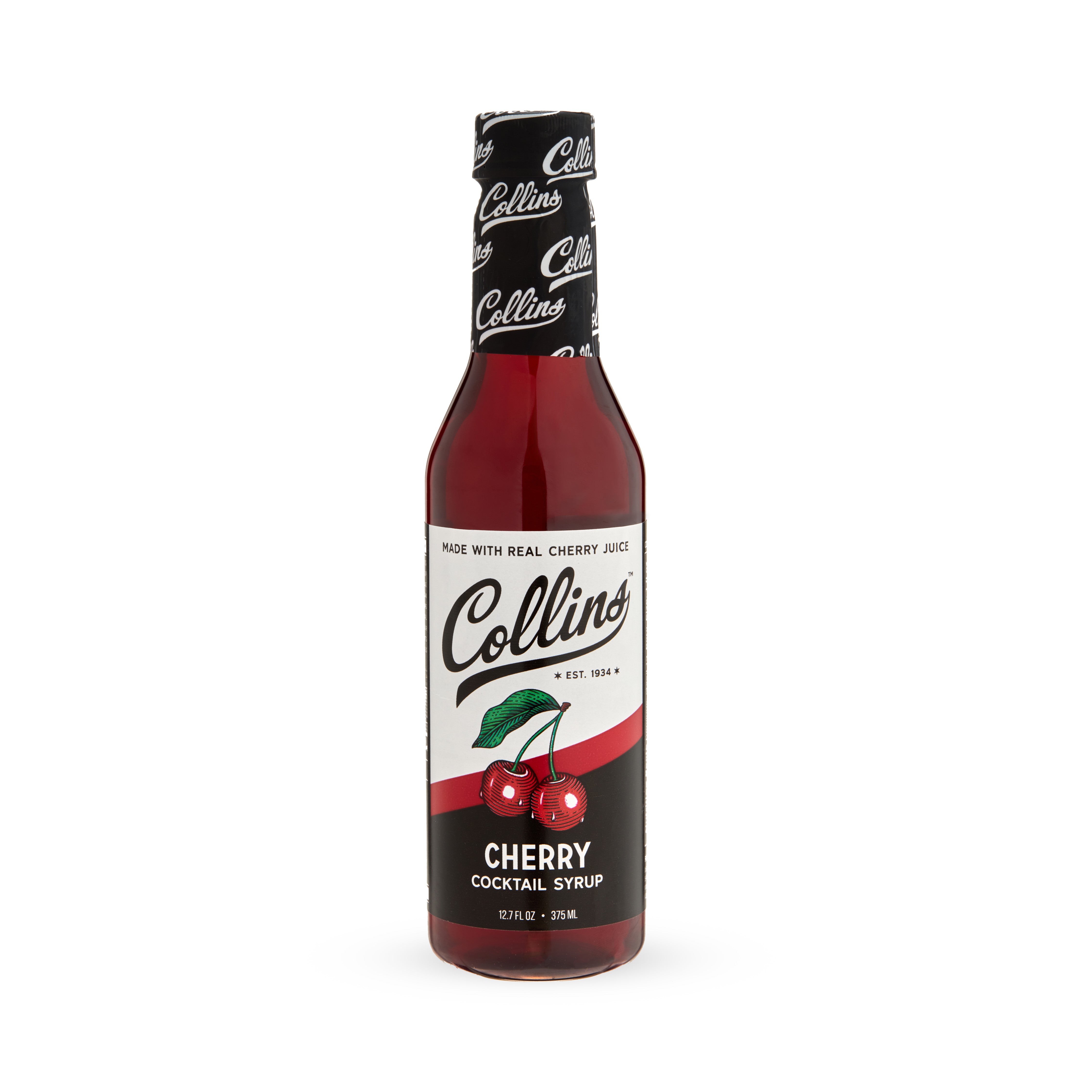 Premium Cherry Cocktail Syrup - 12.7 oz Bottle for Cocktails, Mocktails & Desserts | Sweet Cherry Flavor for Drinks, Baking & Ice Cream Topping