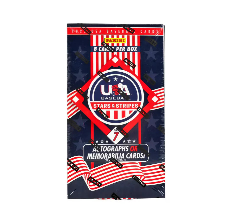 2025 Panini USA Stars & Stripes Baseball Hobby Box - 24 Packs with Autograph & Memorabilia Cards - Collectible Trading Cards for Baseball Fans & Card Collectors - Perfect for Gifts, Investments, and Game Day Excitement