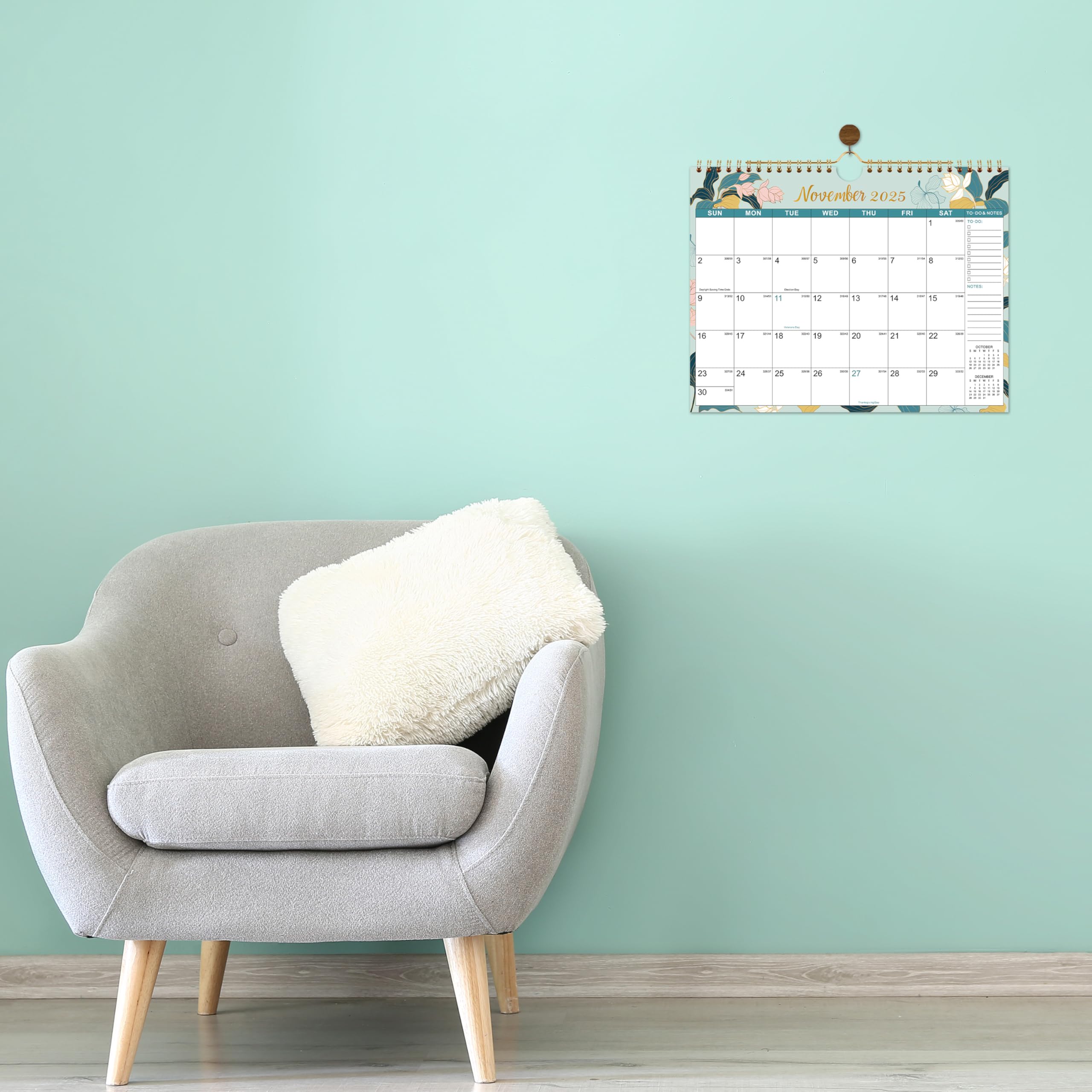 2025-2026 Wall Calendar with Floral Art - 18 Month Planner from July 2025 to December 2026, 8.5