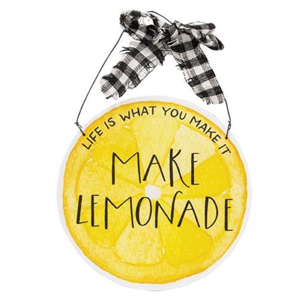 Make Lemonade Hanging Sign - Rustic Wooden Wall Decor for Kitchen, Bar & Home - Perfect for Farmhouse, Cottage & Summer Party Decorations