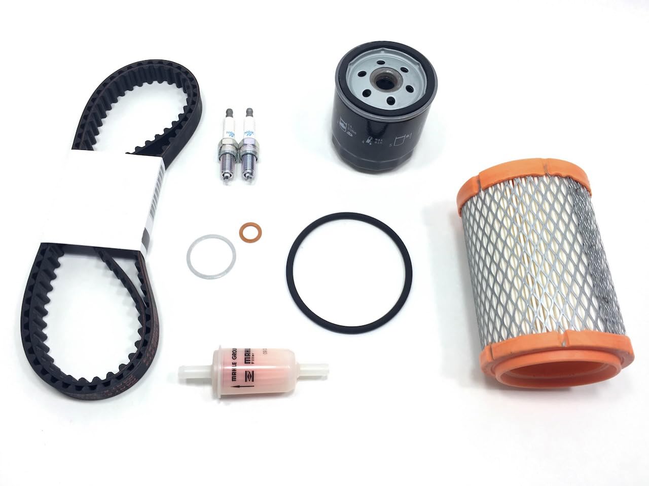 Ducati Monster 696/796 Maintenance Kit - Timing Belts, Air Filter, Fuel Pump Filter, Athena Oil Filter & NGK Spark Plugs | Complete Tune-Up Kit for Motorcycle Performance & Engine Care | Perfect for DIY Repairs & Regular Service