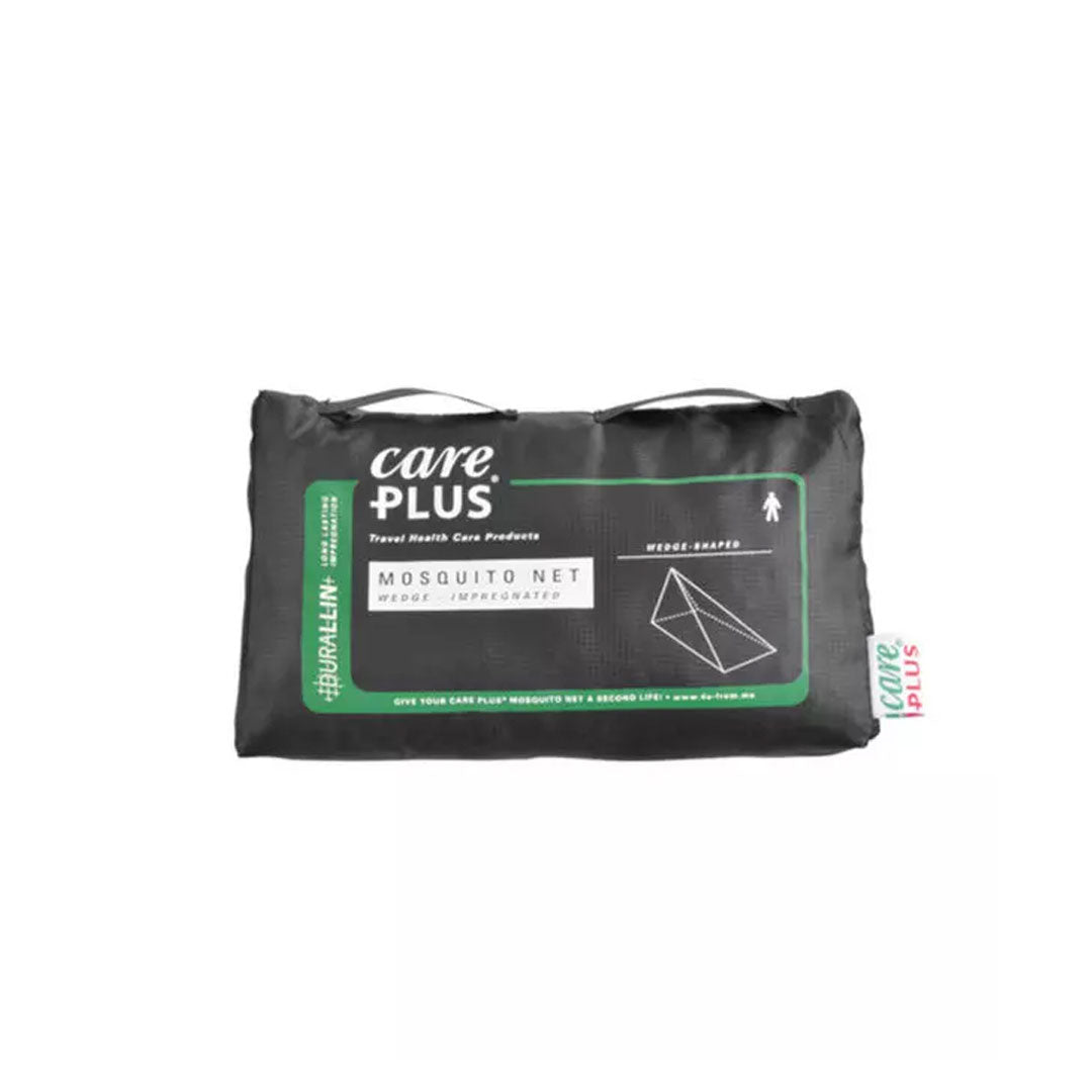 Care Plus Wedge Shape Single Mosquito Net - Portable Bed Canopy for Camping, Travel & Home Use - Protection Against Insects & Bugs