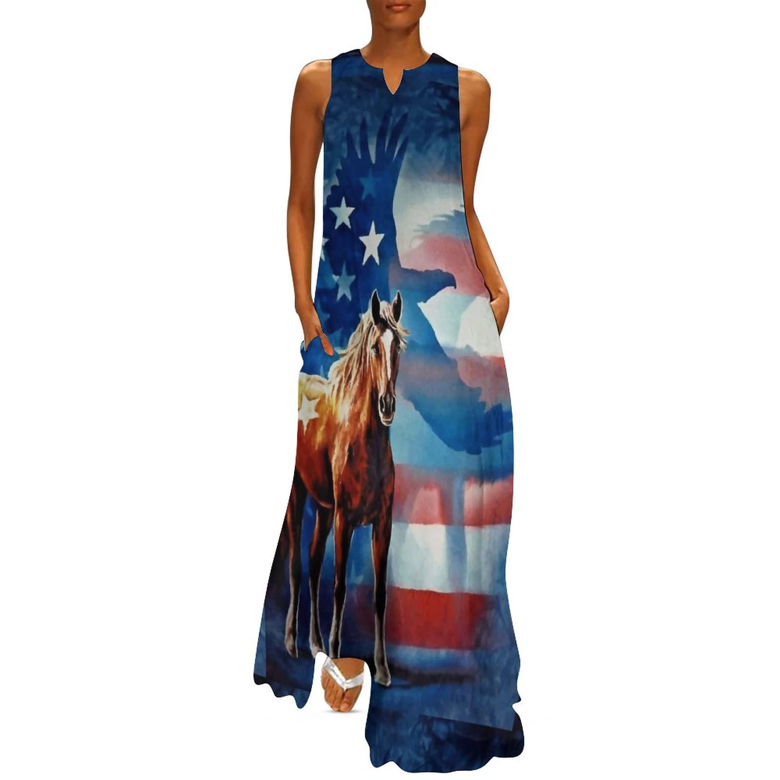 Retro 80s Summer Dresses for Women - Sleeveless Casual Long Maxi Dresses | Beach Vacation, Party & Everyday Wear