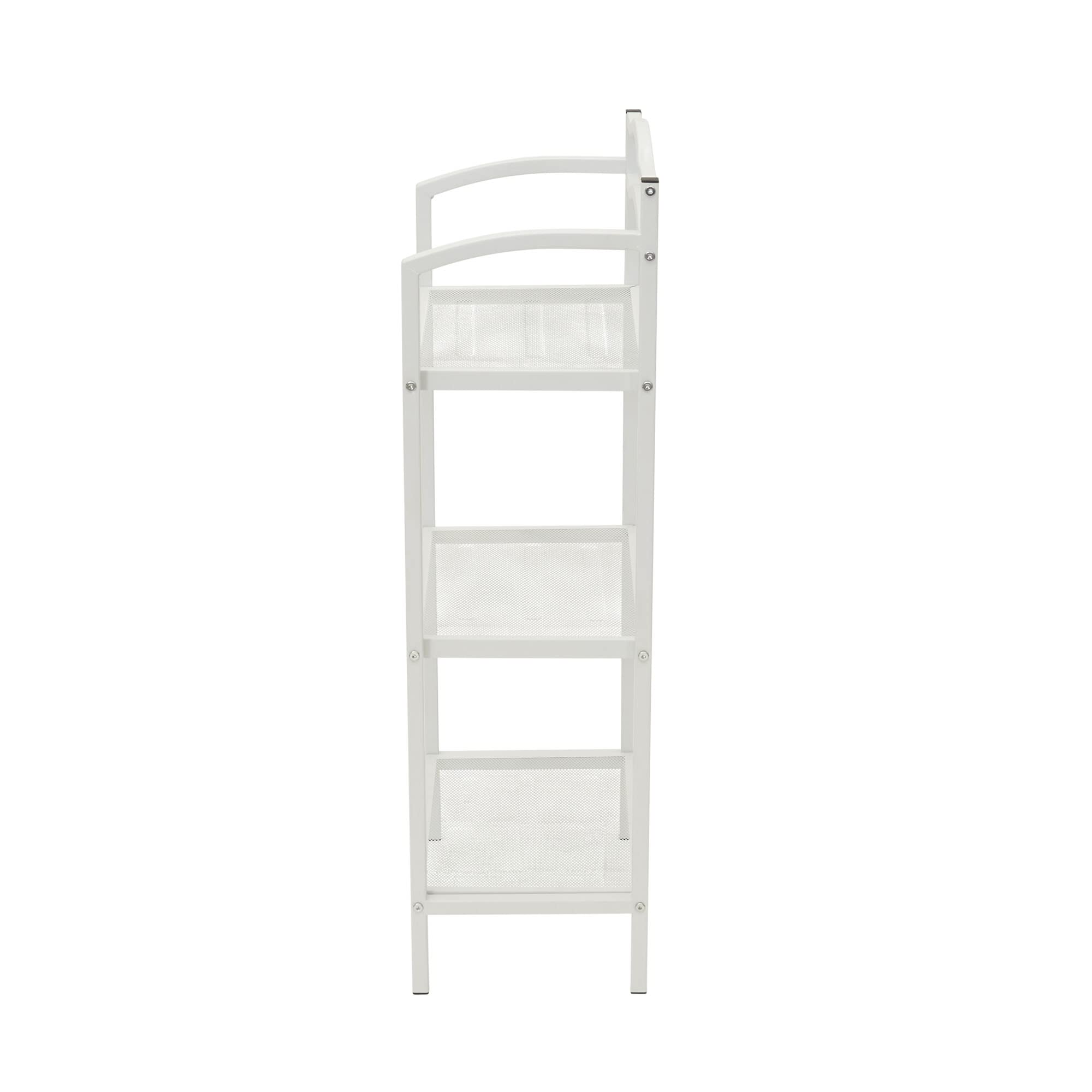 3-Tier Metal Bathroom Storage Shelf - Space Saving Organizer for Towels, Toiletries & Cosmetics | Rust-Resistant White Finish | Perfect for Small Bathrooms, Showers & Vanities