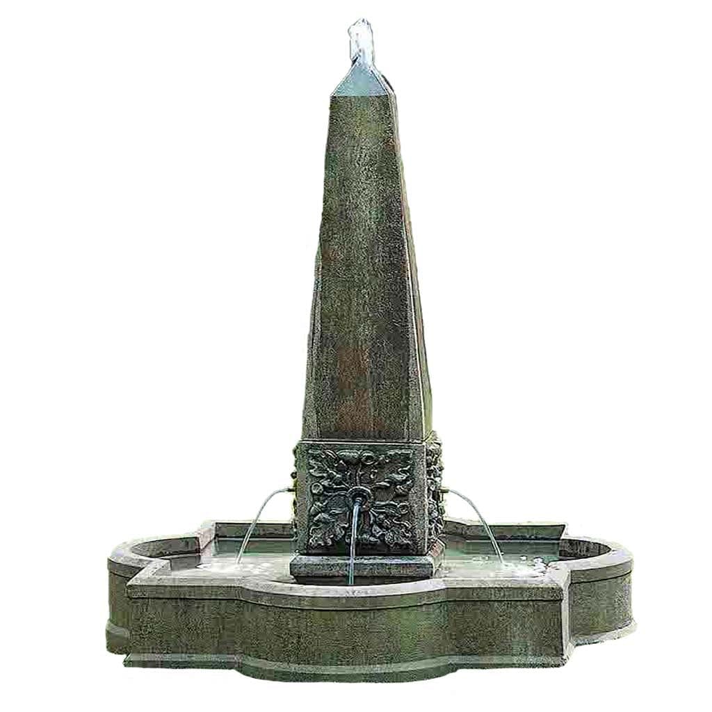 Campania International Palazzo Obelisk Fountain - Outdoor Garden Water Fountain for Patio, Yard, and Landscape Decor - Classic Italian Design with LED Lights