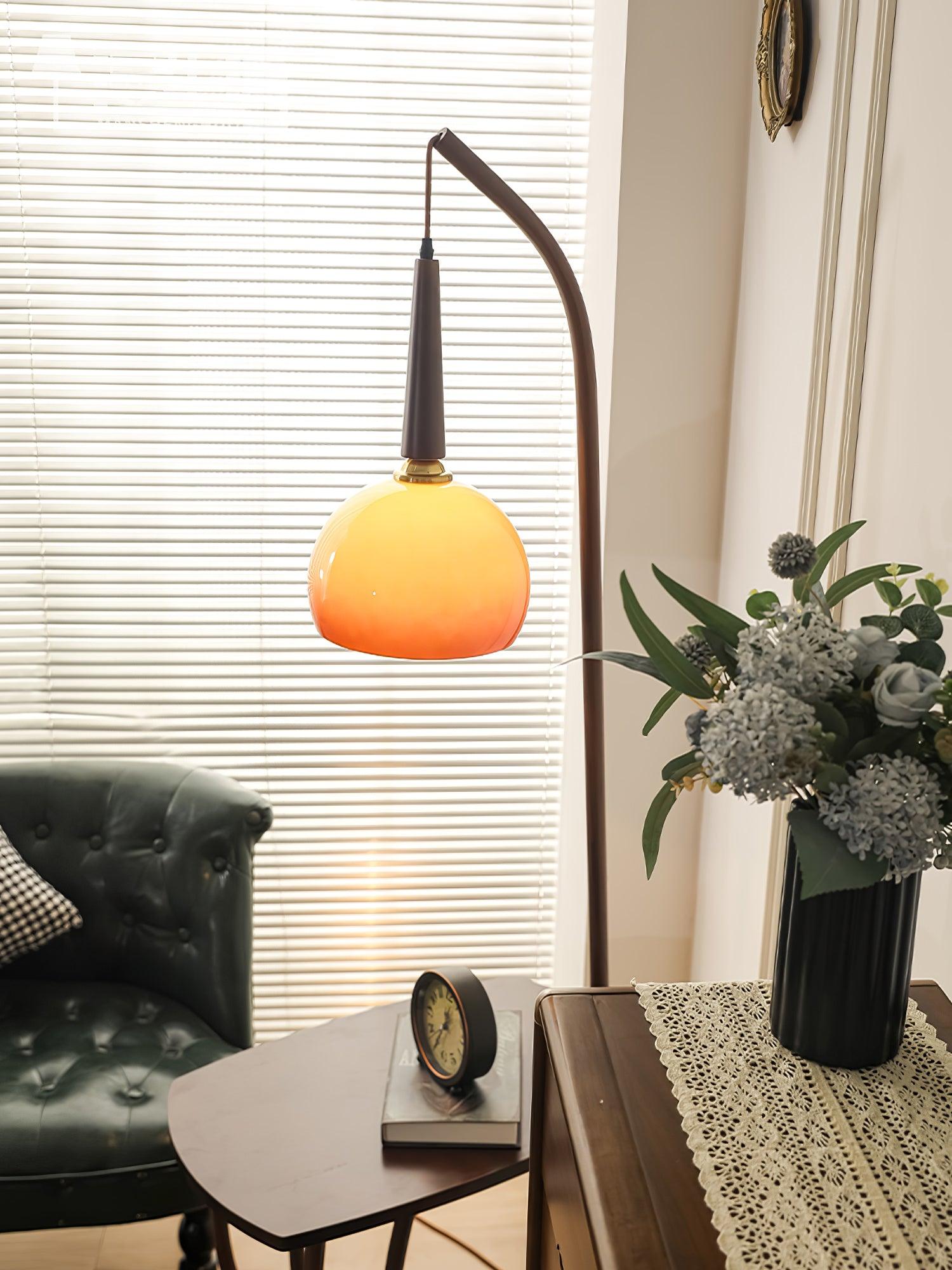 Modern Cantilever Wood Accent Floor Lamp - Adjustable Reading Light for Living Room, Bedroom & Office - Warm Ambient Lighting for Cozy Home Decor