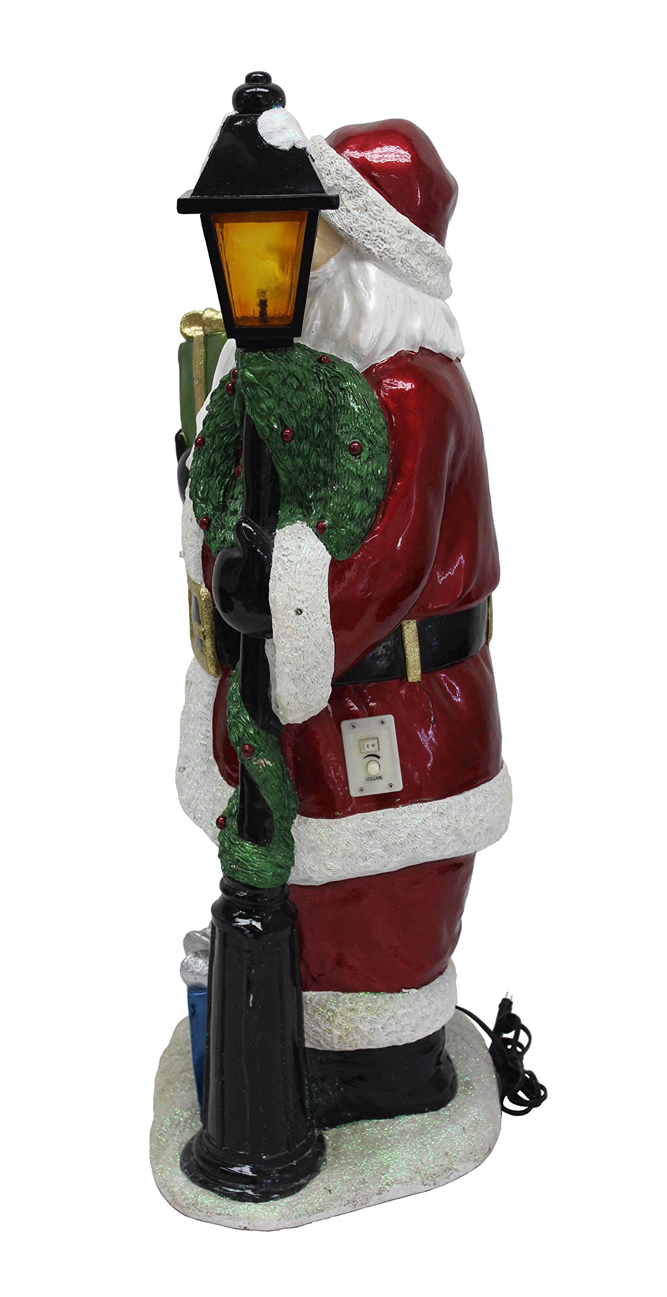 Hi-Line Gift Ltd Santa Lamp Post with 22 LEDs - Outdoor Christmas Decoration for Porch, Yard & Garden Holiday Lighting