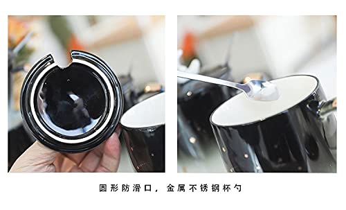 Moon and Star Ceramic Coffee Mug with Spoon Lid - 400ml Tea, Milk Cup for Office & Home - Perfect Gift for Coffee Lovers & Night Sky Enthusiasts - Ideal for Morning Brews, Cozy Evenings & Unique Gifting