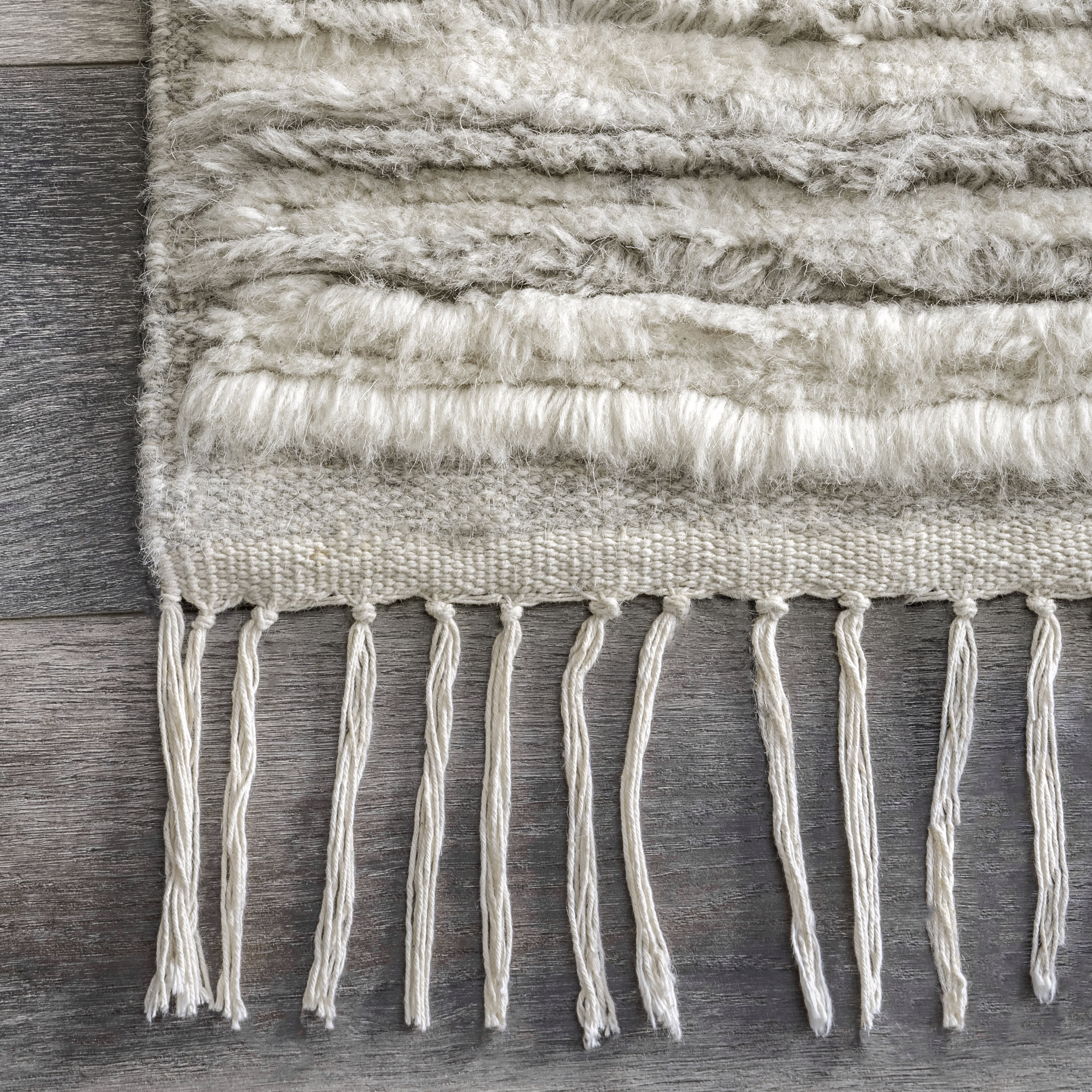 Fred Striped Shag Rug - Soft Plush Grey Area Rug for Living Room, Bedroom & Nursery | Cozy Home Decor
