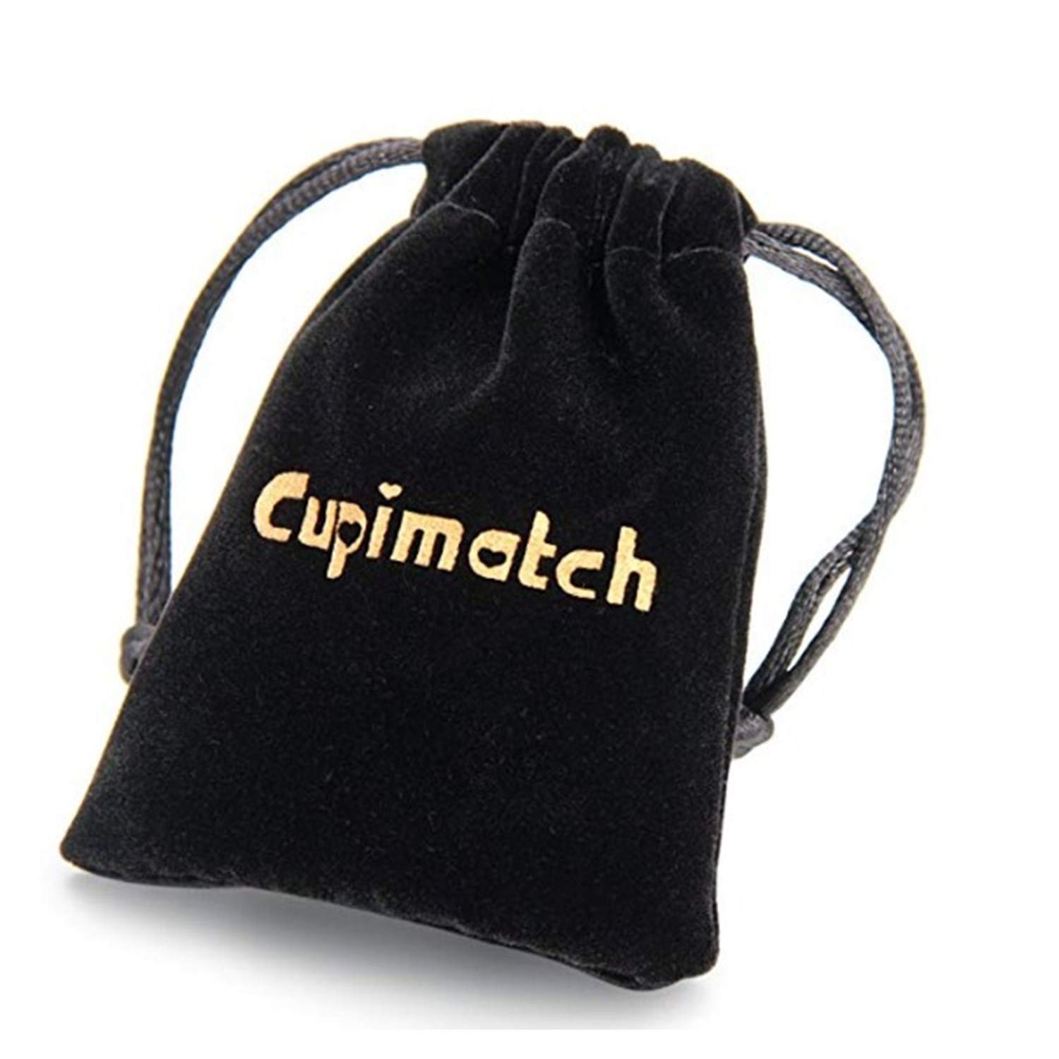 Cupimatch 2PCS Couple Bracelets Set - Stainless Steel Matching Love Heart Puzzle Link Bangle for Him & Her - Romantic Gift for Anniversary, Valentine's Day & Couples Date Night