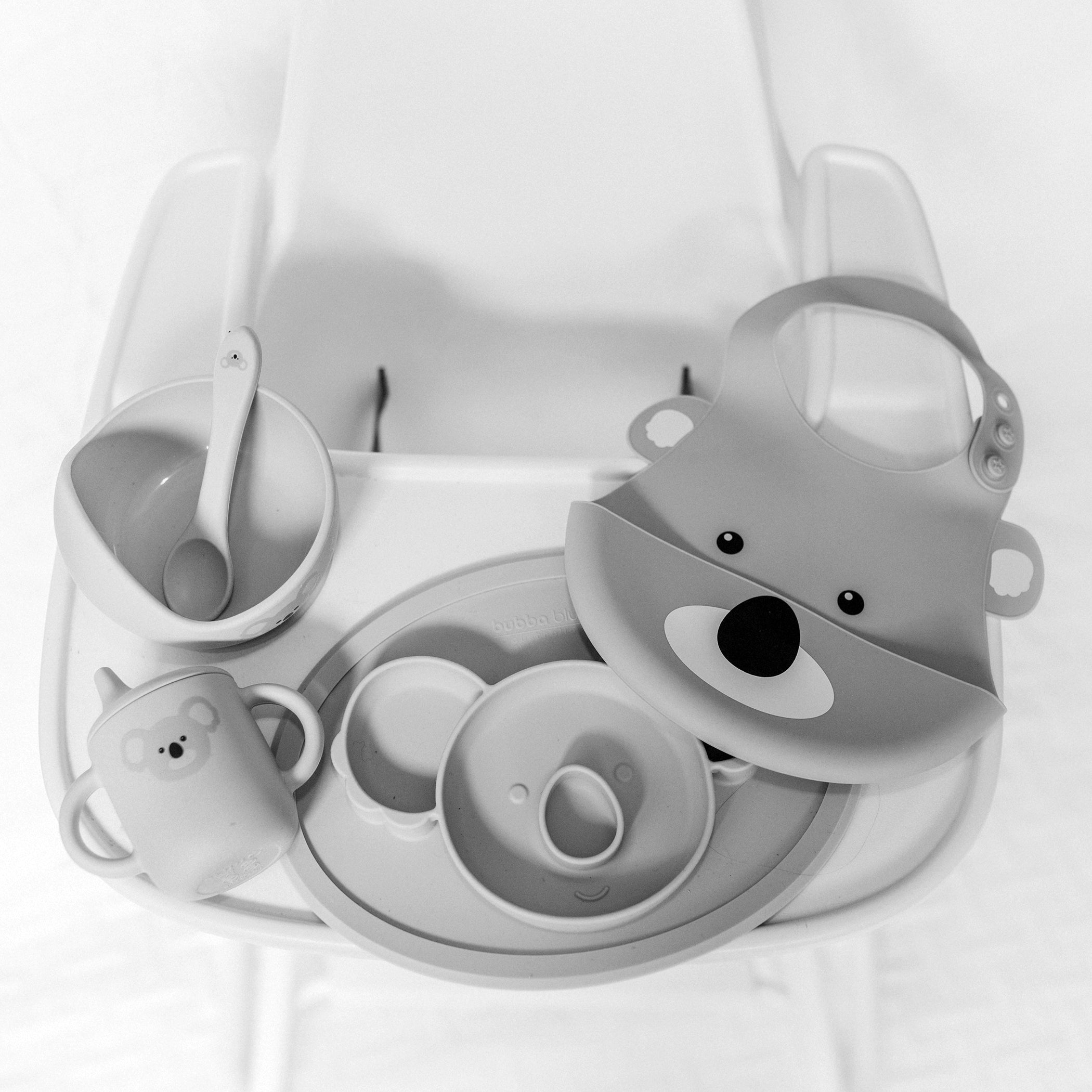 Aussie Animals 'Koala' 5-Piece Silicone Feeding Set - Perfect Baby Shower Gift for New Parents | BPA-Free, Dishwasher Safe Baby Utensils for Easy Mealtime