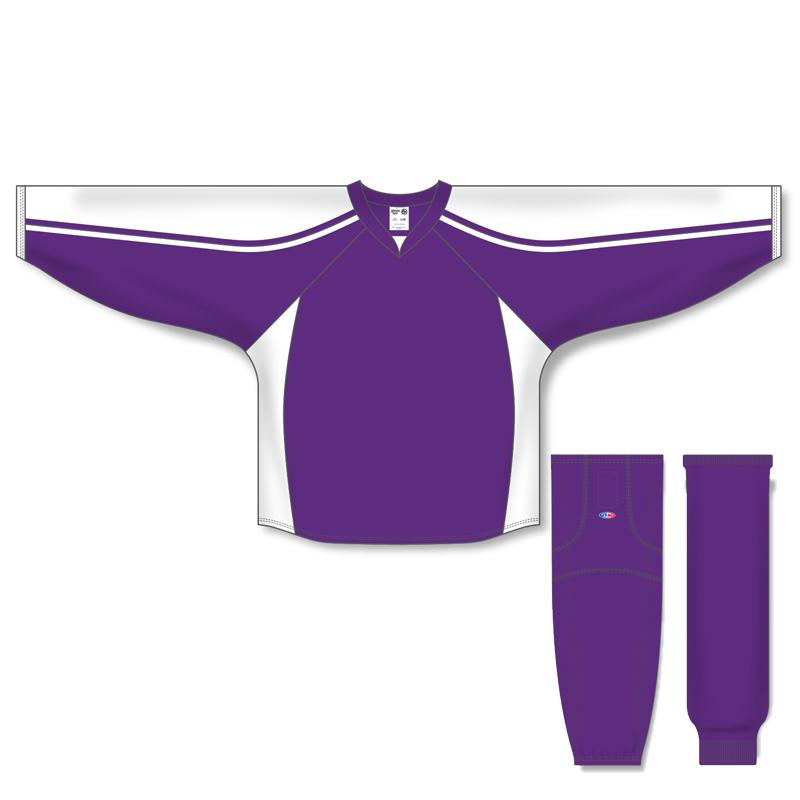 Custom Athletic Knit Purple & White 7600 Jersey - Breathable Performance Shirt for Basketball, Soccer & Team Sports