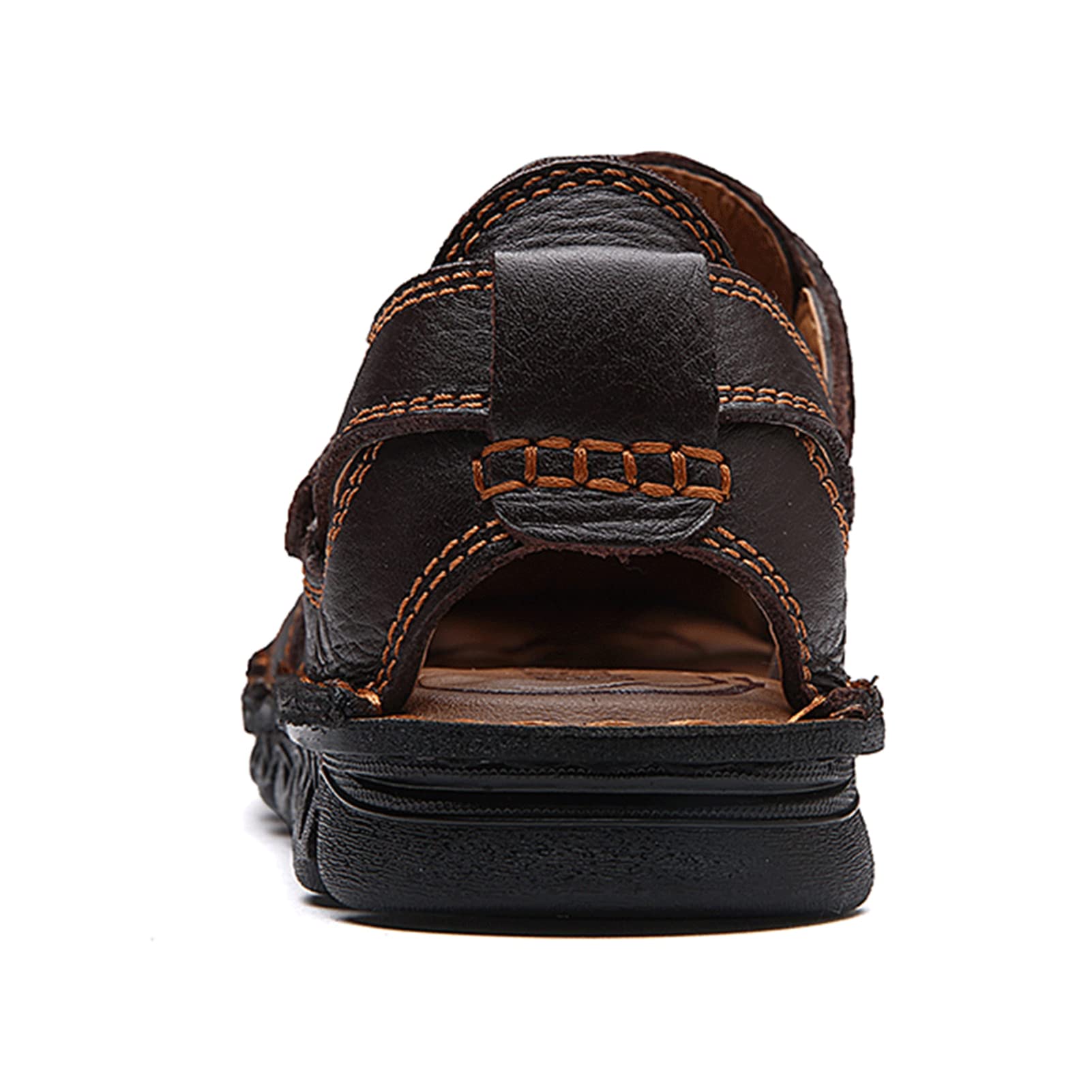 UPIShi Men's Casual Closed Toe Leather Sandals - Adjustable Fisherman Sandals for Outdoor Summer Wear - Perfect for Beach, Travel, and Daily Comfort