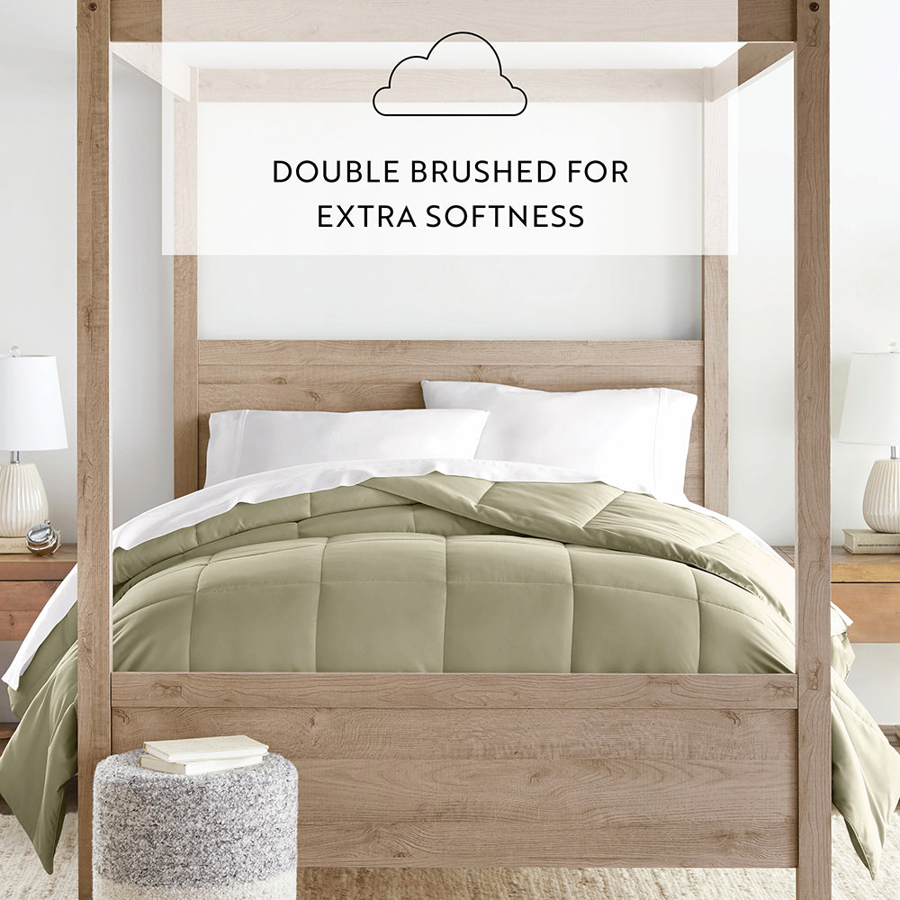 Premium Solid Down Alternative Comforter - Hypoallergenic & Breathable All-Season Bedding - Perfect for Master Bedroom, Guest Room & Dorm Use