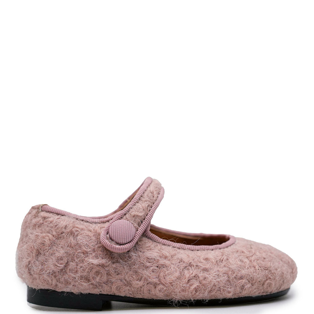 Pink Shearling Mary Jane Shoes for Women - Cozy & Stylish Winter Slip-Ons - Perfect for Casual Outings, Office Wear, and Holiday Parties